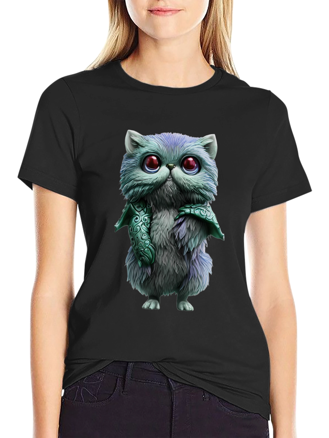 Whimsical Feline T-Shirt - Cute Cartoon Cat Design