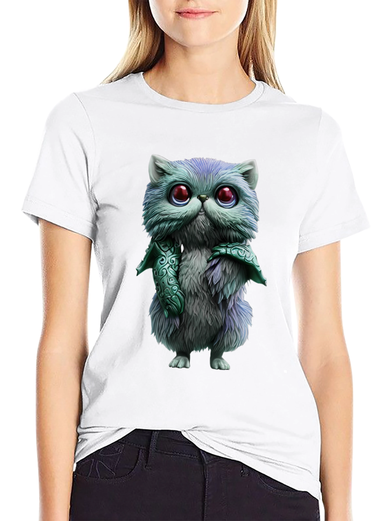 Whimsical Feline T-Shirt - Cute Cartoon Cat Design