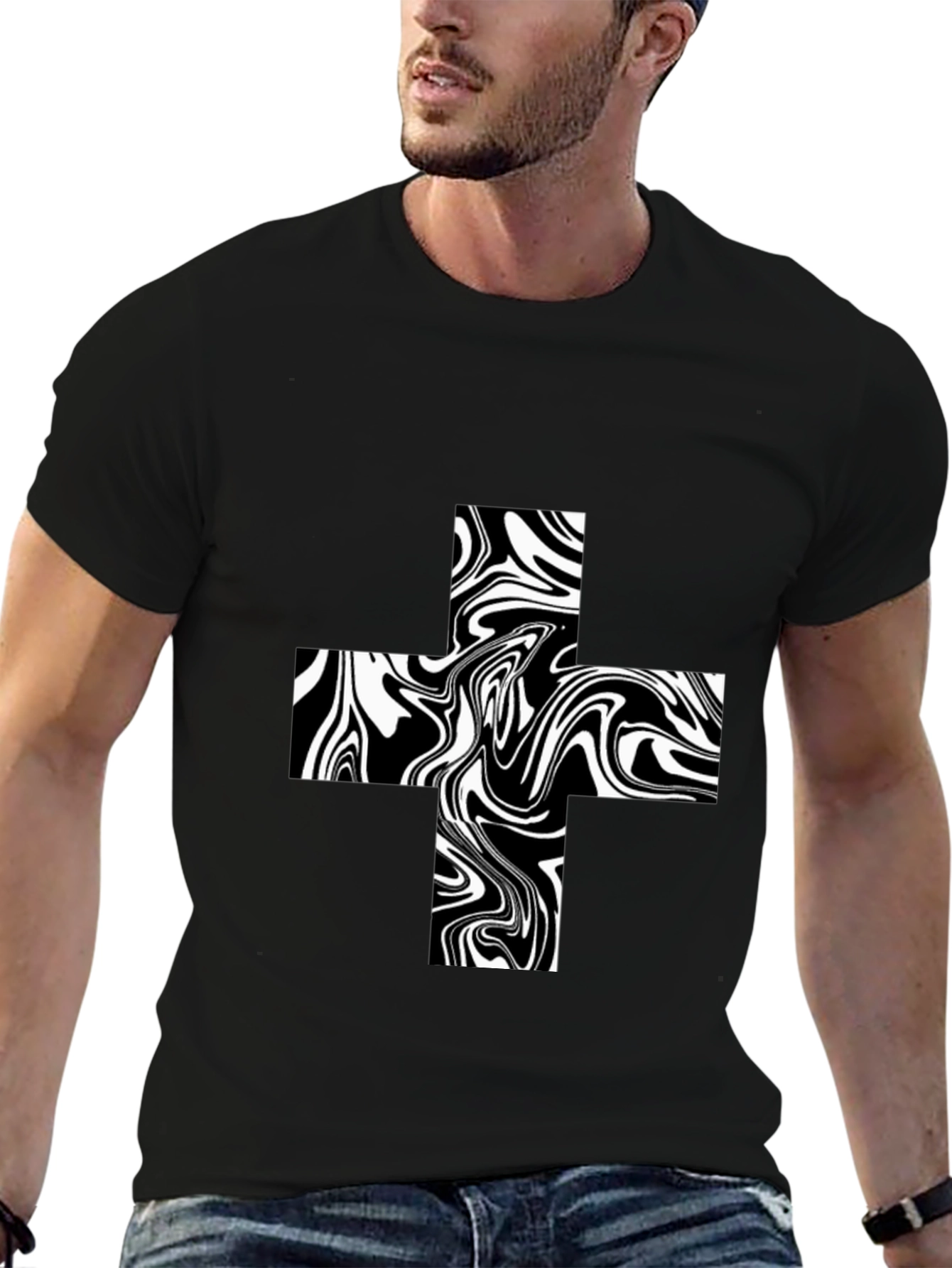 Abstract Swirl Plus Tee - Bold Graphic T-Shirt