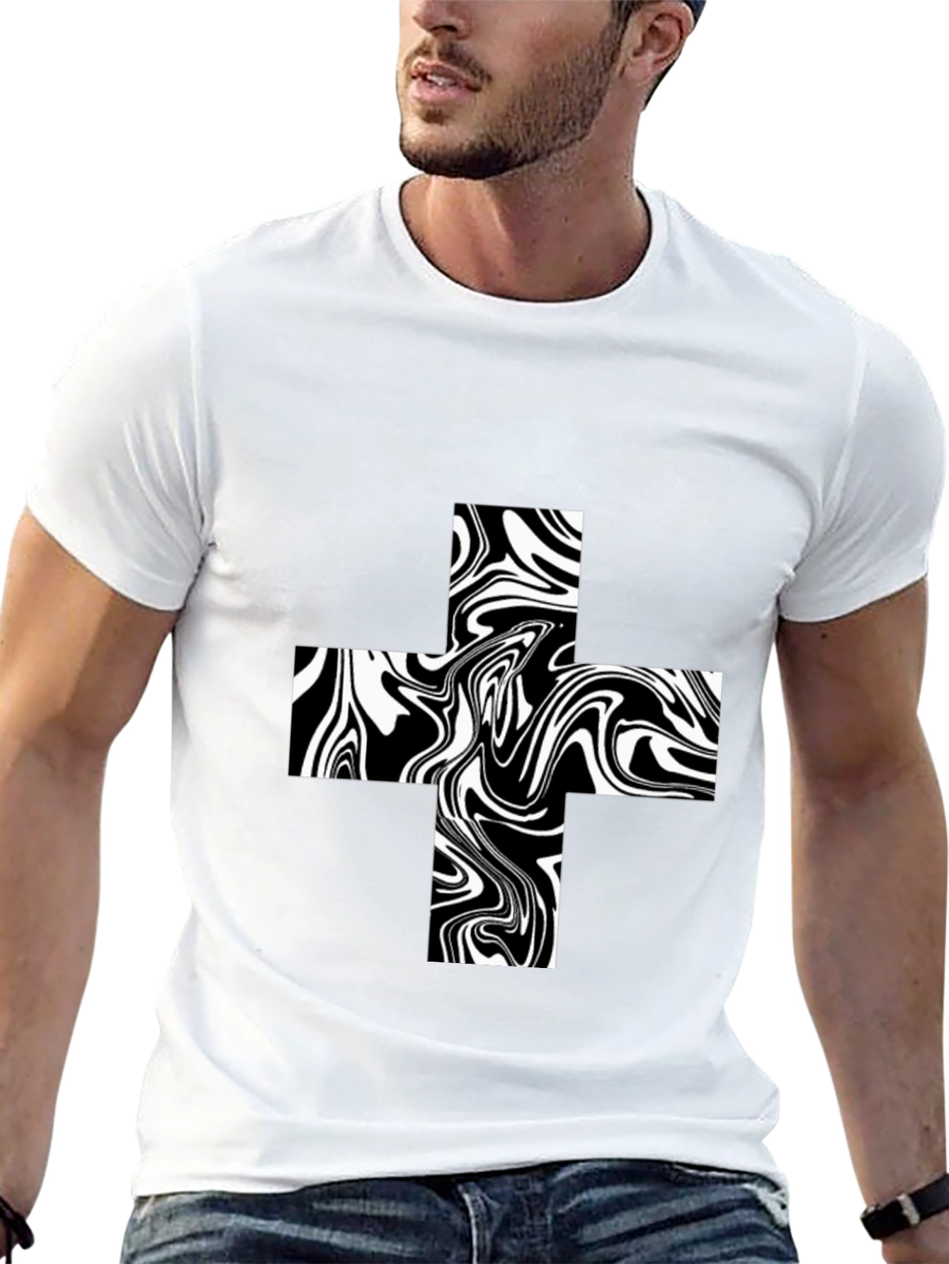 Abstract Swirl Plus Tee - Bold Graphic T-Shirt