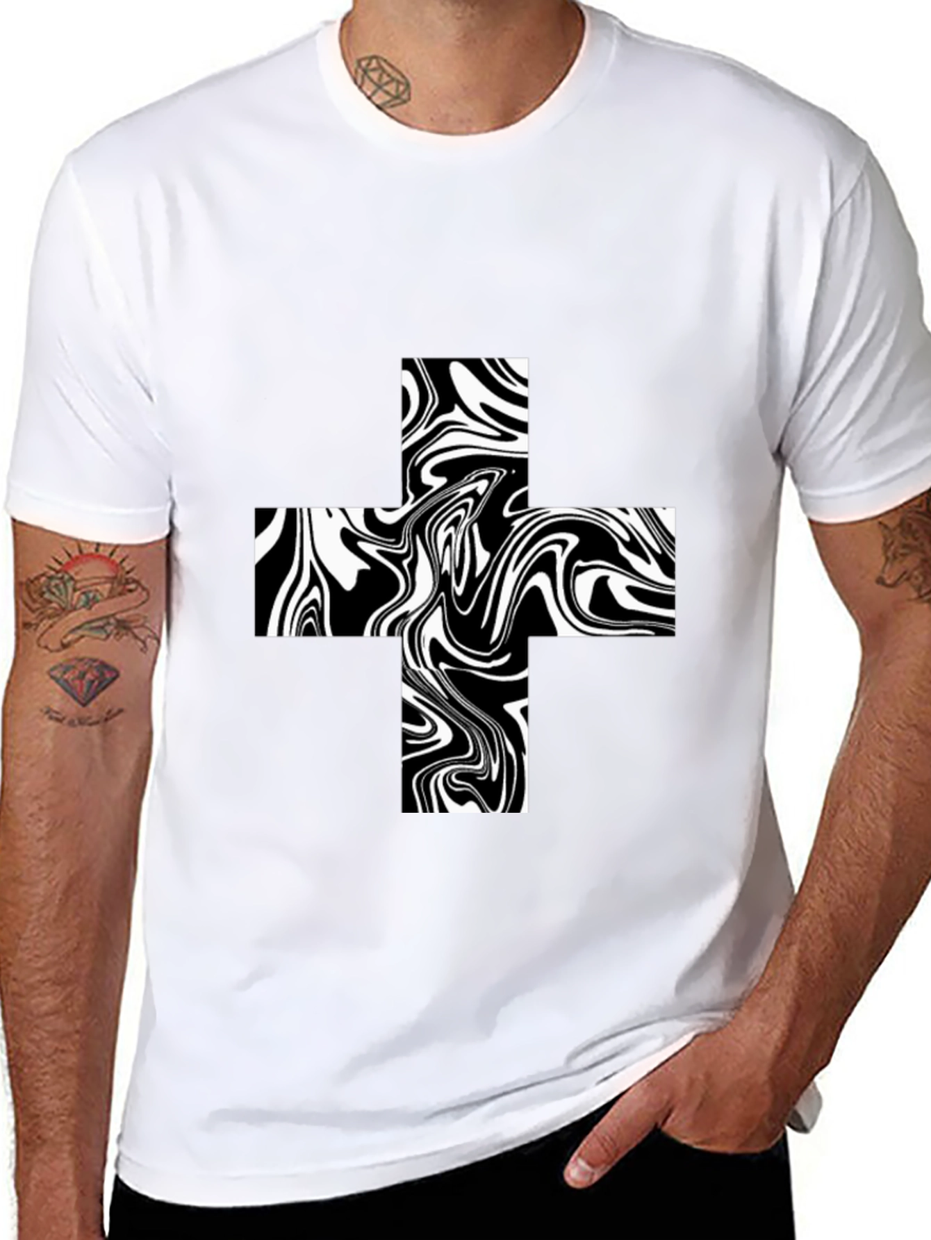 Abstract Swirl Plus Tee - Bold Graphic T-Shirt