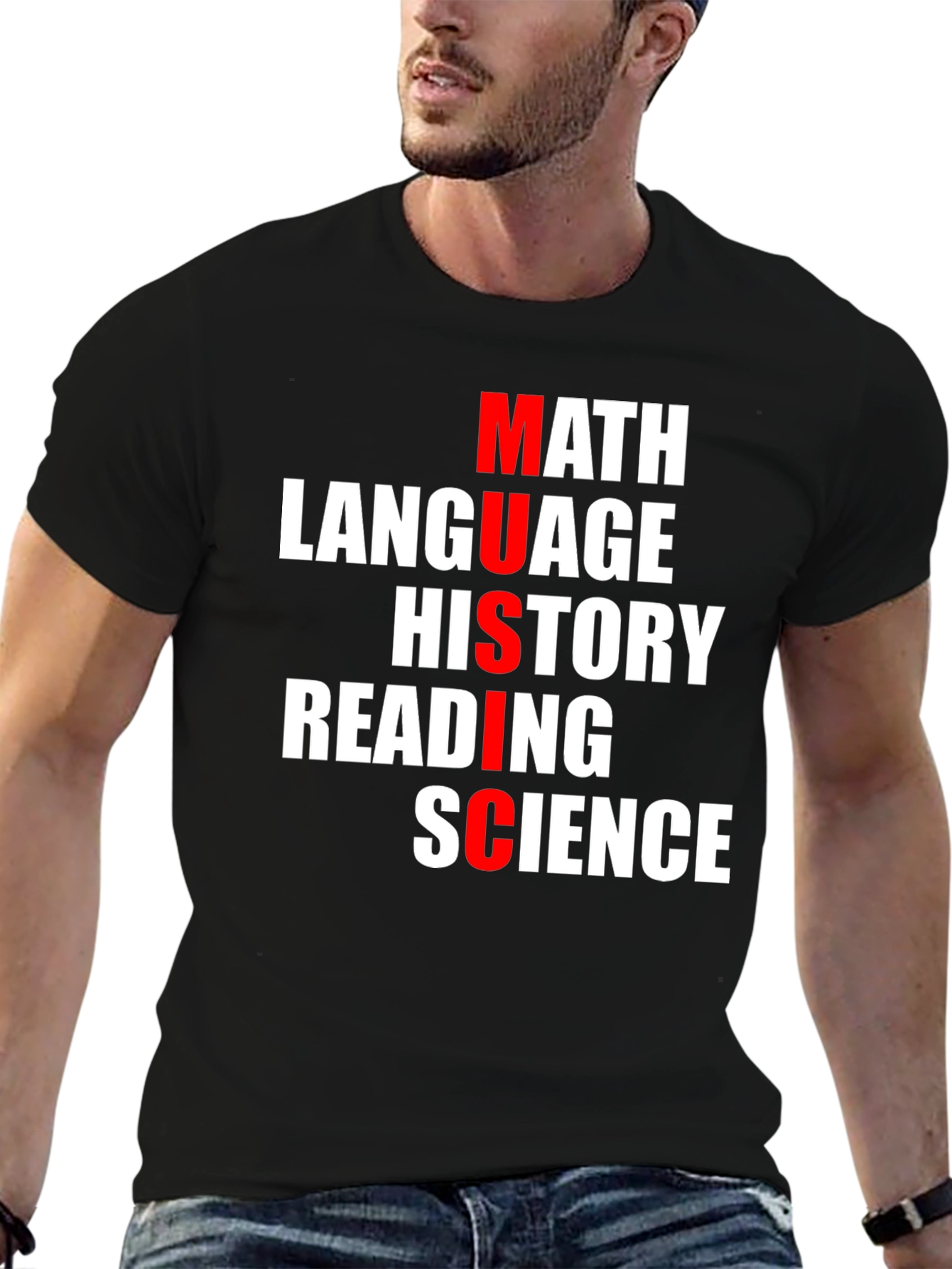 Music Subjects T-Shirt: Math Language History Reading Science