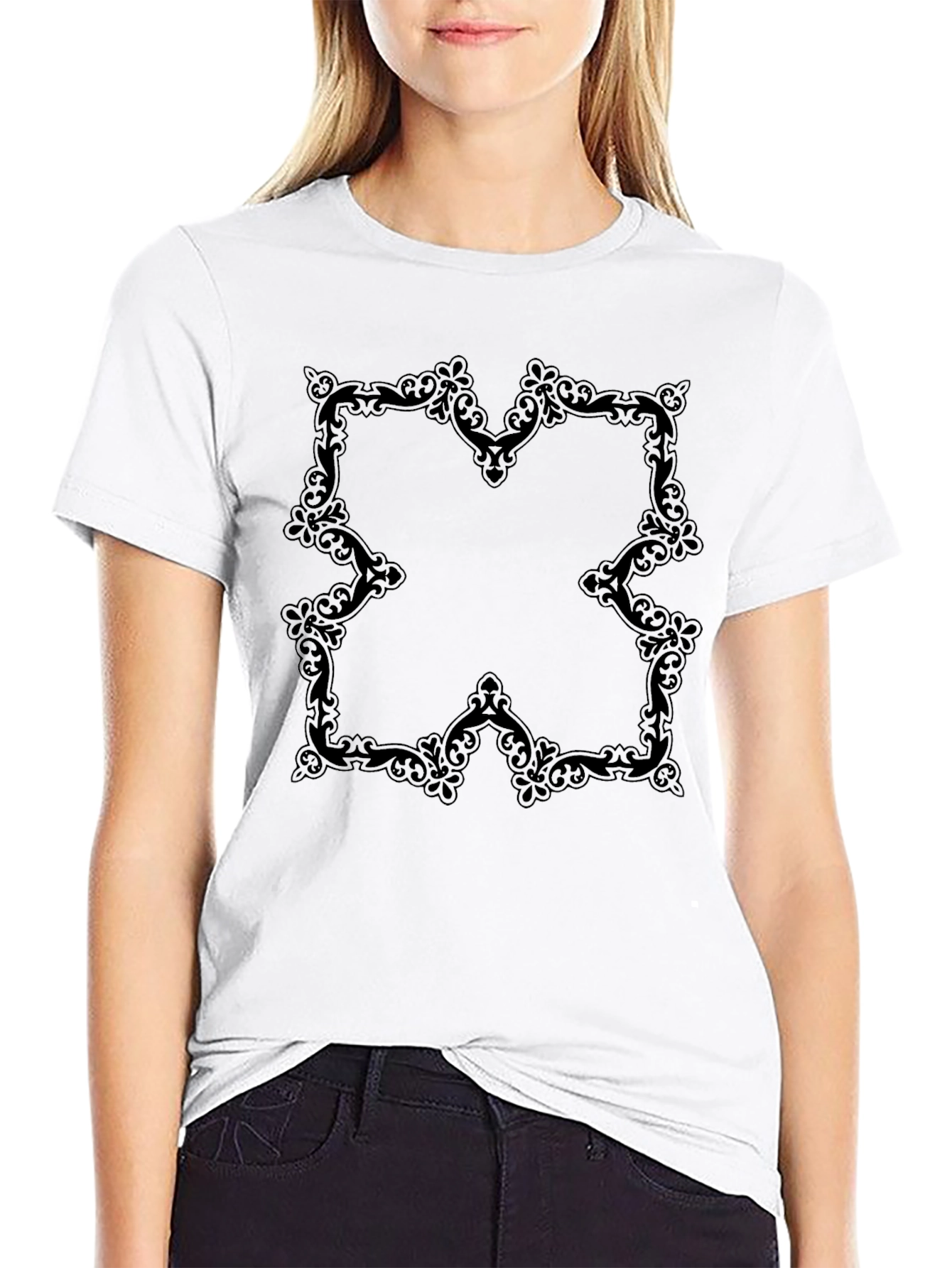 Elegant Black Ornamental Tee