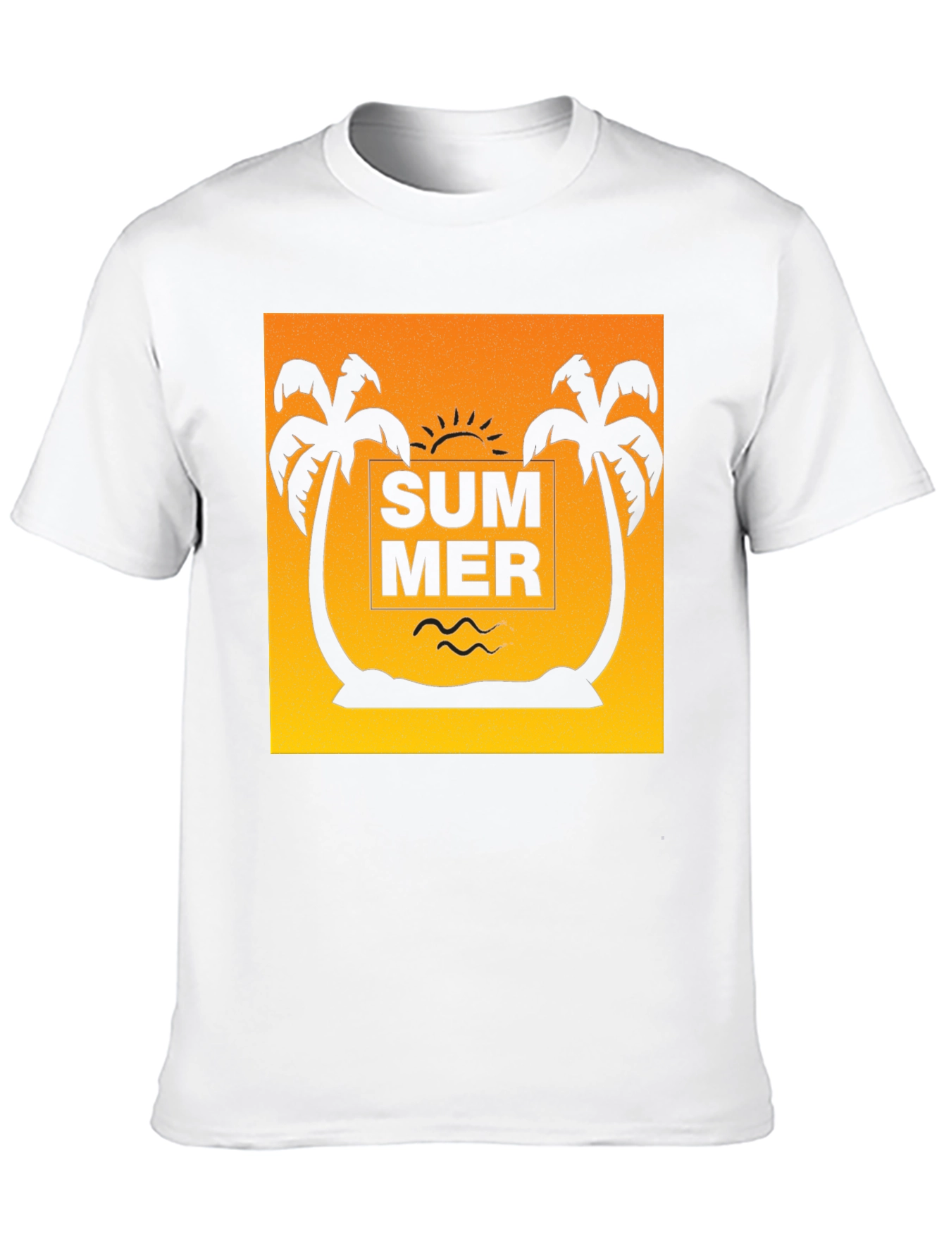 Summer Palm Tree Graphic Tee - Black