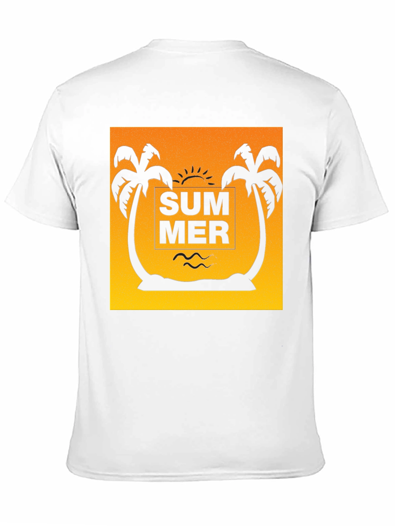 Summer Palm Tree Graphic Tee - Black