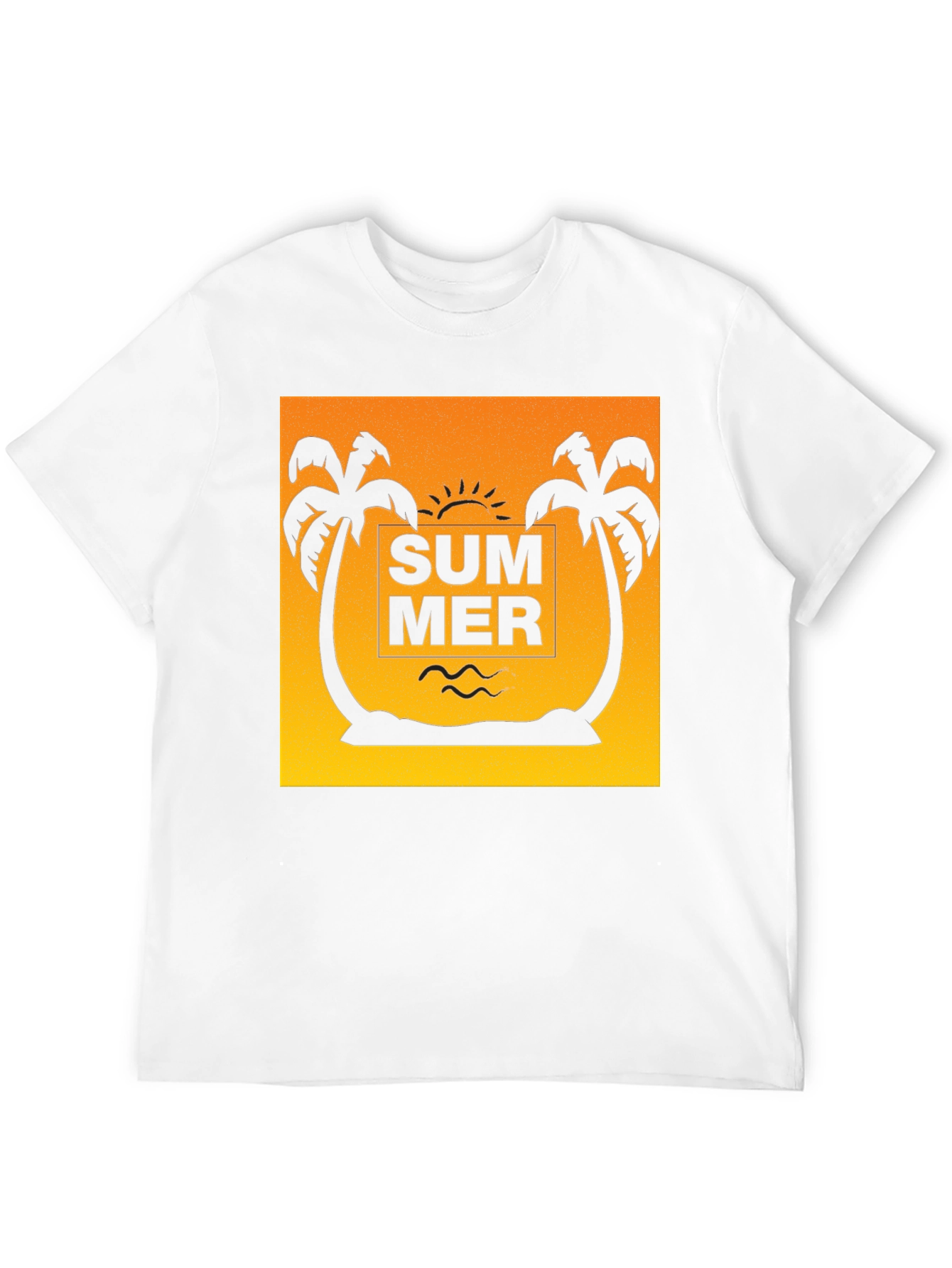 Summer Palm Tree Graphic Tee - Black
