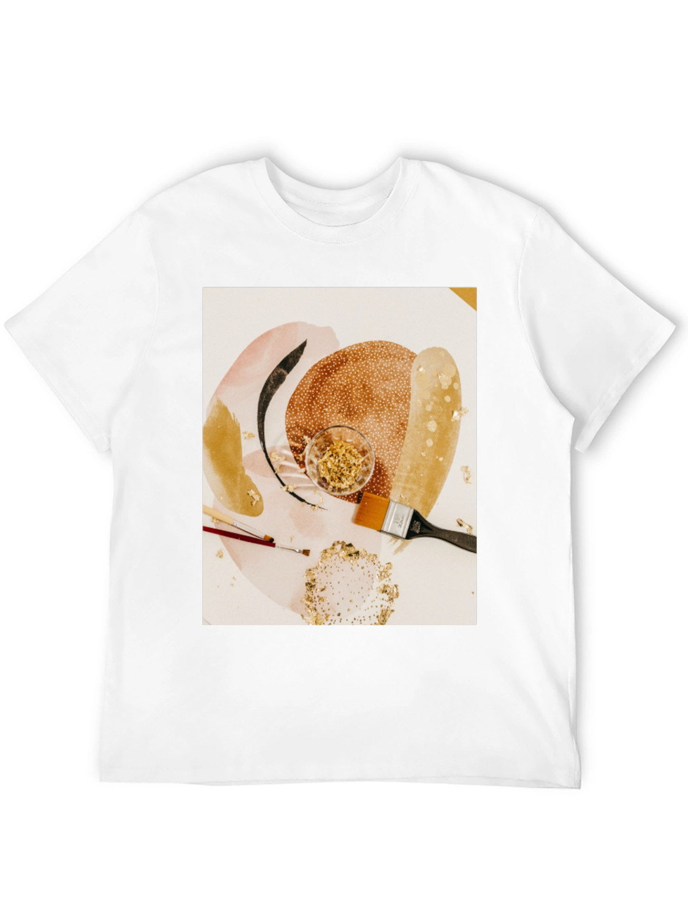 Artistic Gold Leaf T-Shirt - Abstract Painters Palette Tee