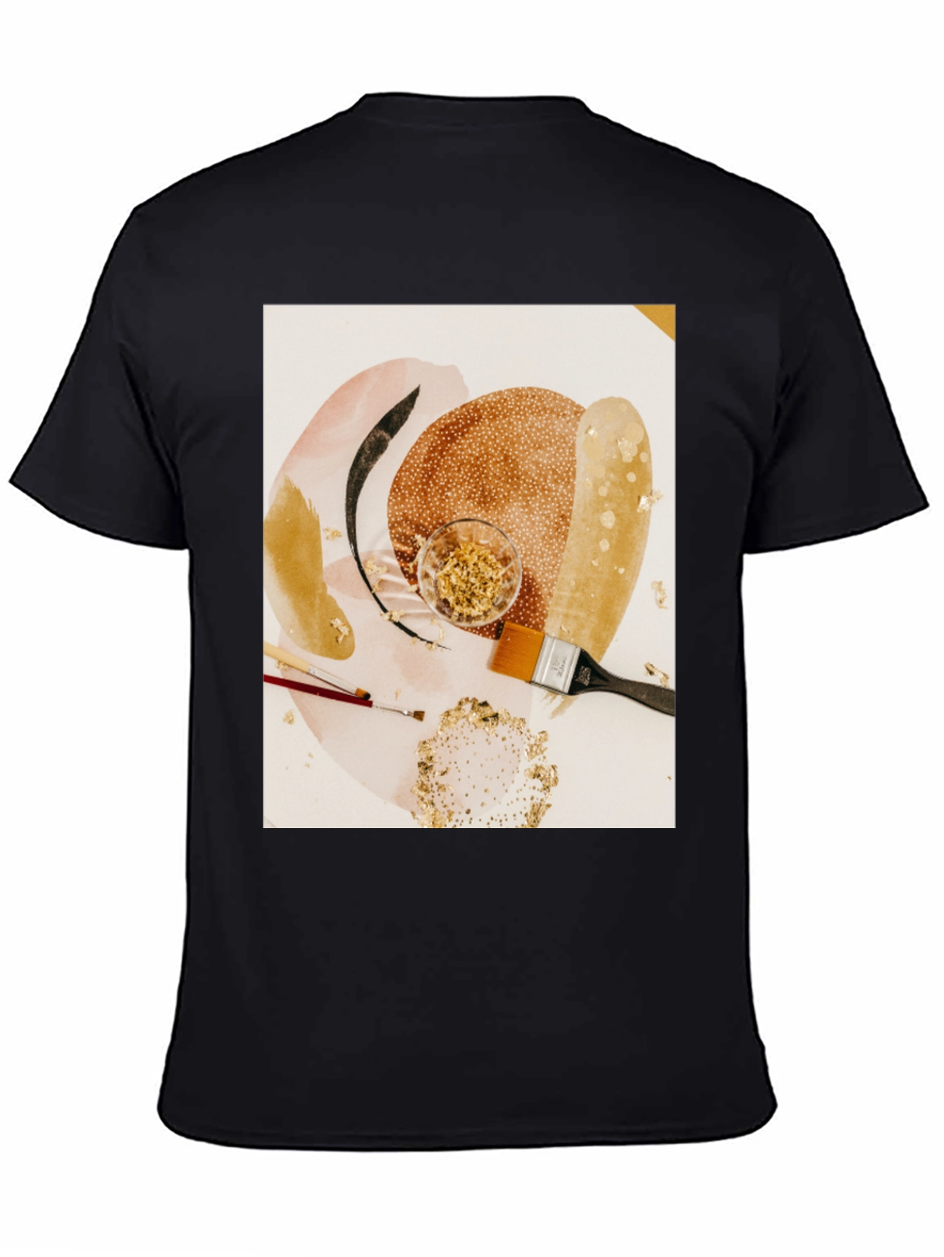Artistic Gold Leaf T-Shirt - Abstract Painters Palette Tee
