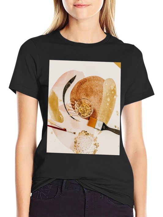 Artistic Gold Leaf T-Shirt - Abstract Painters Palette Tee
