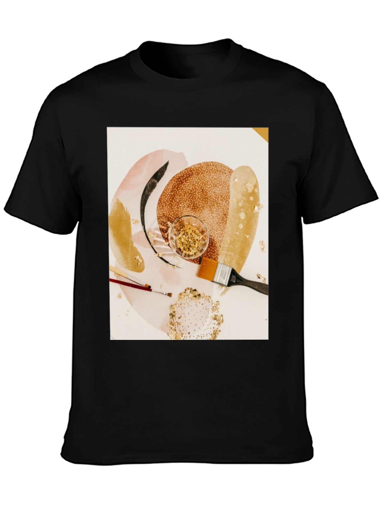 Artistic Gold Leaf T-Shirt - Abstract Painters Palette Tee