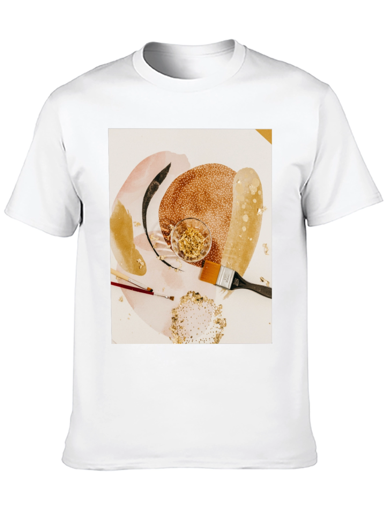 Artistic Gold Leaf T-Shirt - Abstract Painters Palette Tee