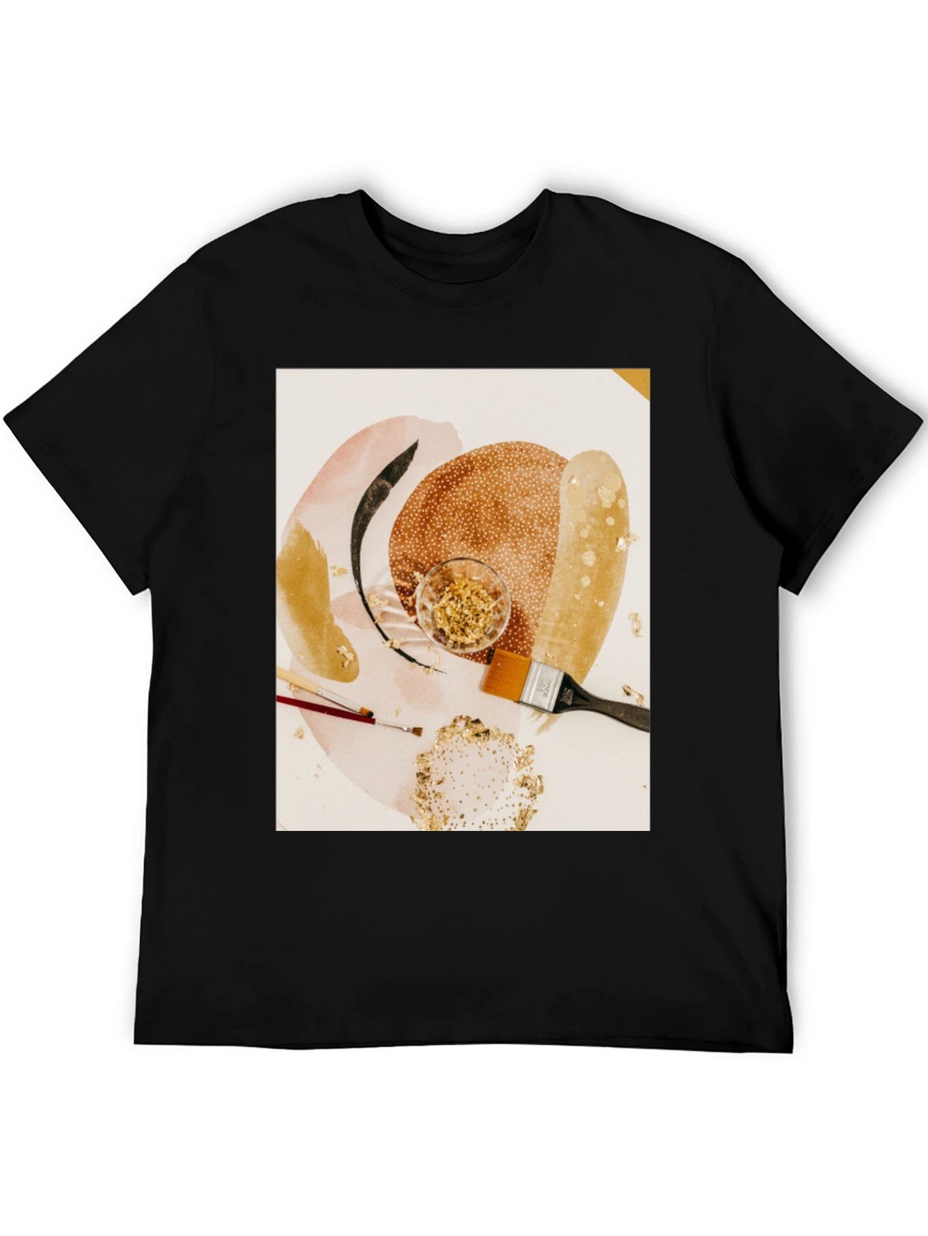 Artistic Gold Leaf T-Shirt - Abstract Painters Palette Tee