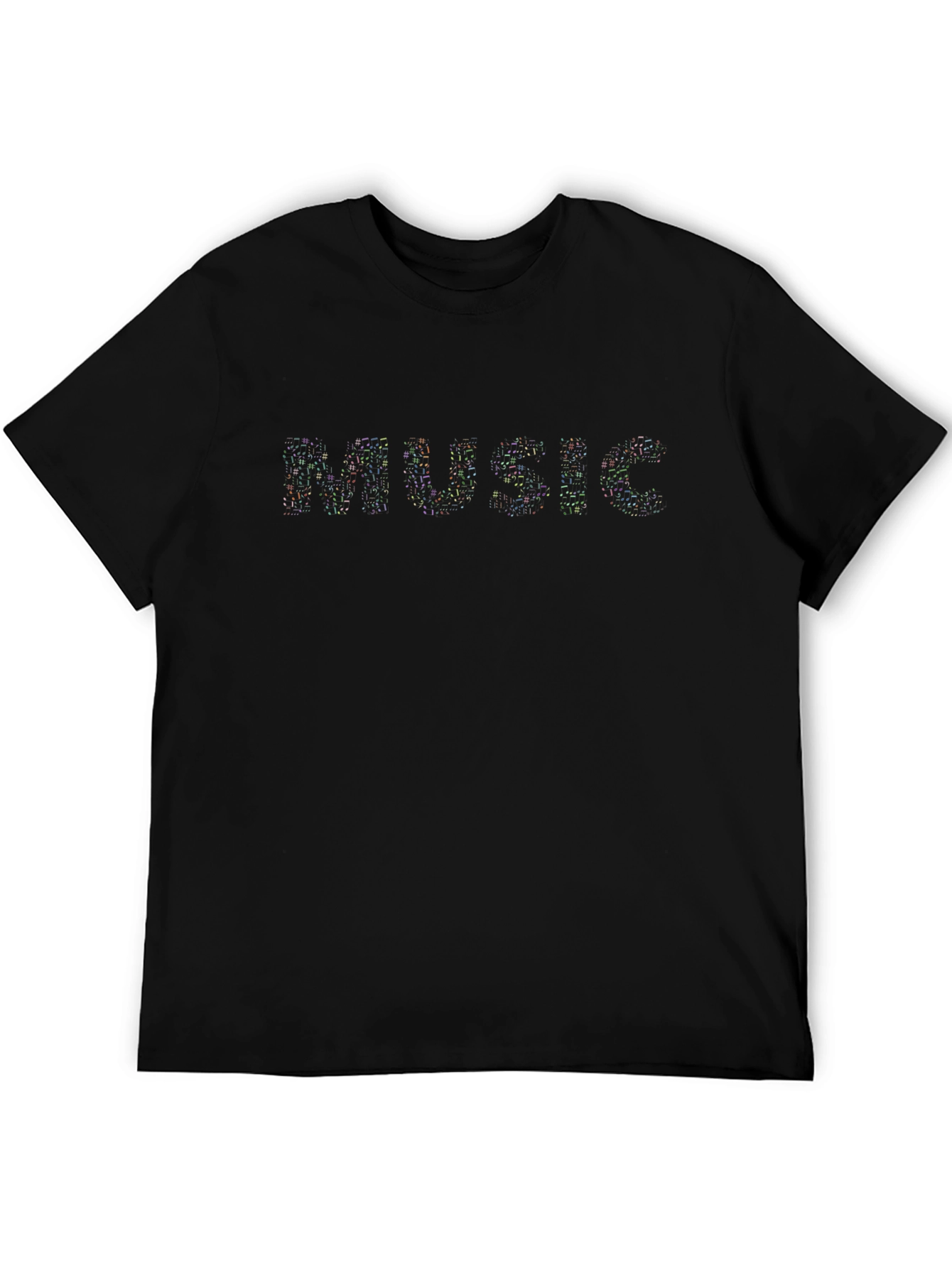 Music Notes Black T-Shirt