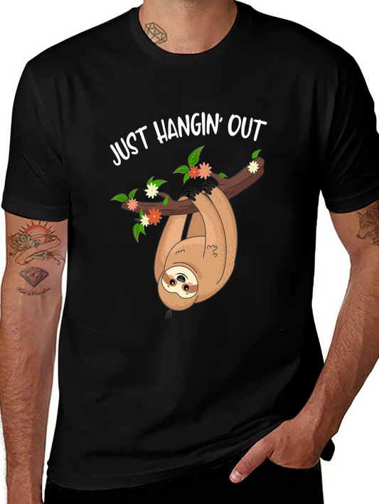 Just Hangin Out Sloth Graphic Tee