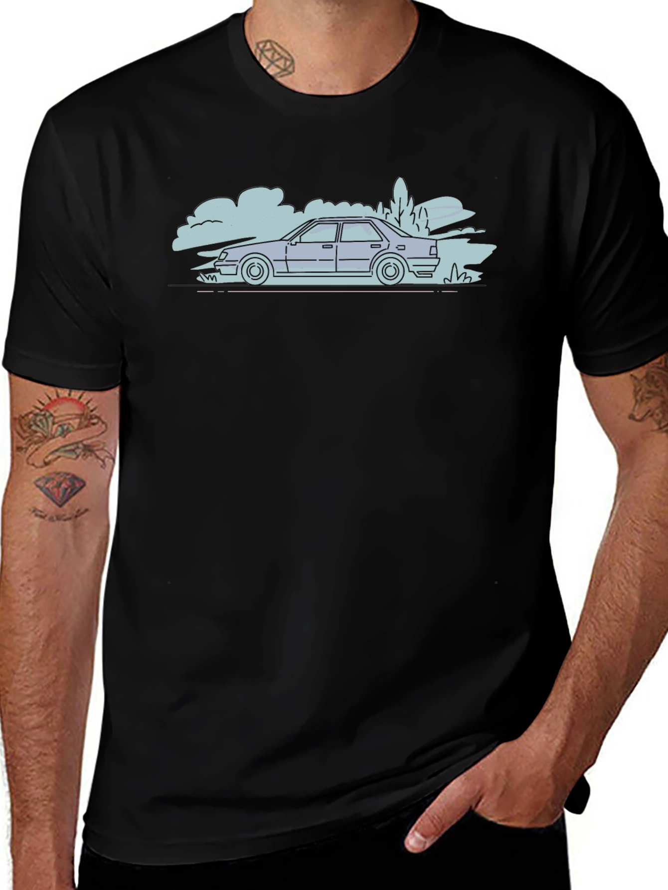 Cool Car Outline T-Shirt