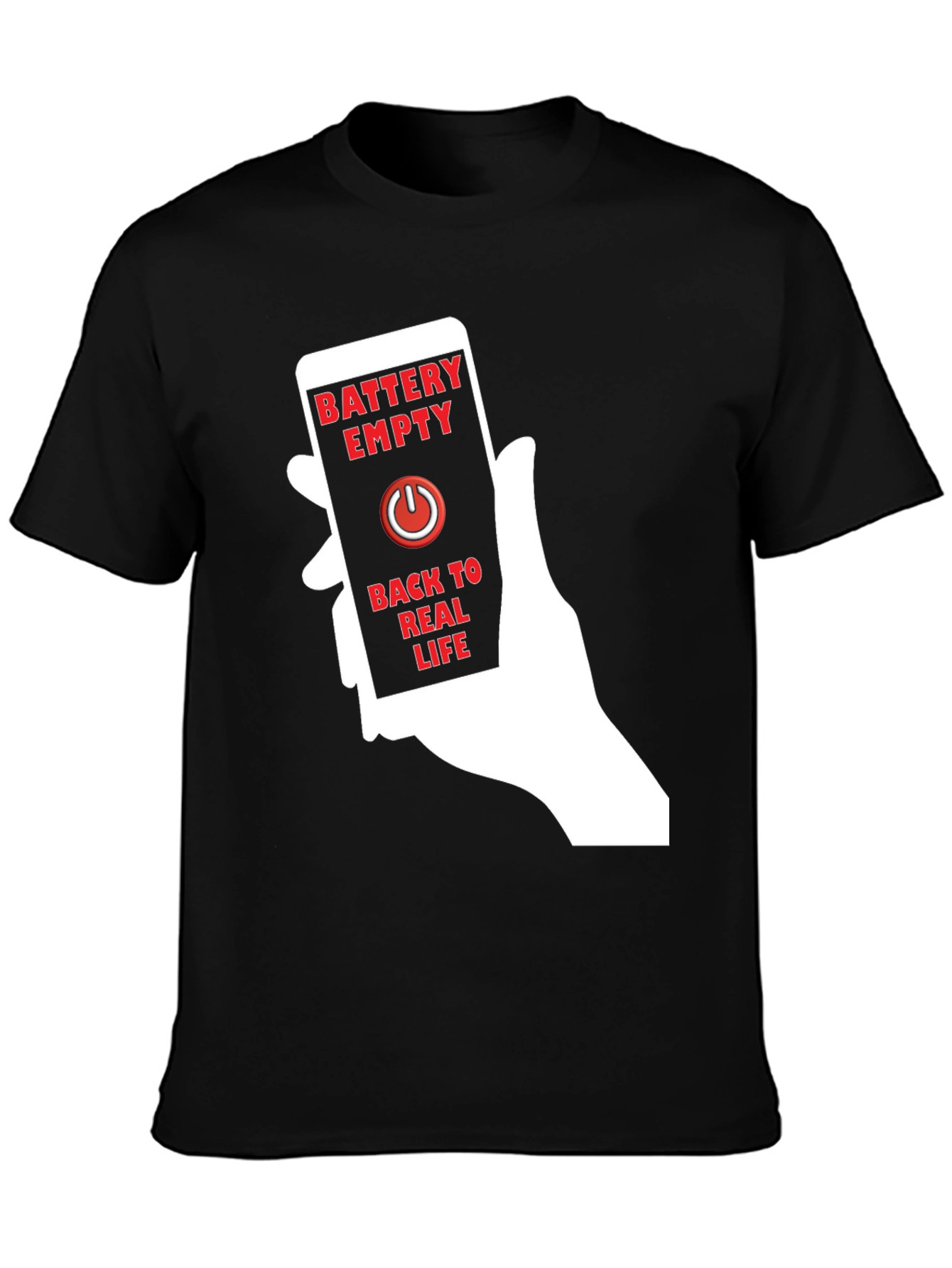 Battery Empty Back To Real Life Graphic Tee