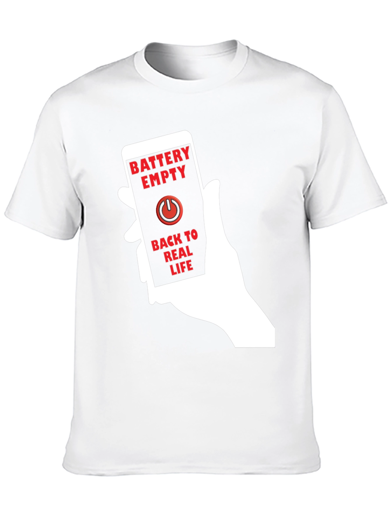 Battery Empty Back To Real Life Graphic Tee