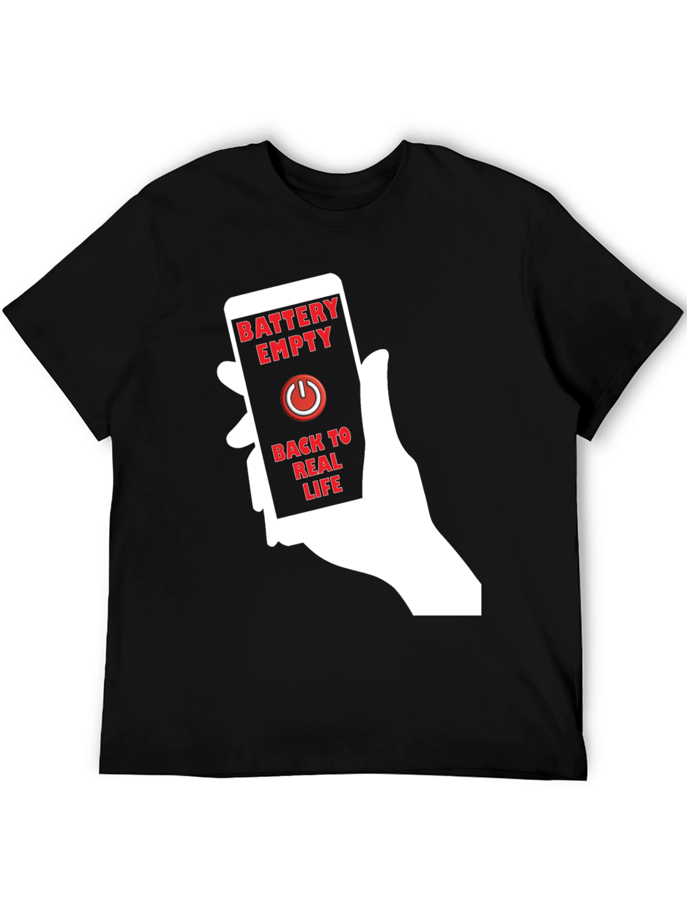 Battery Empty Back To Real Life Graphic Tee