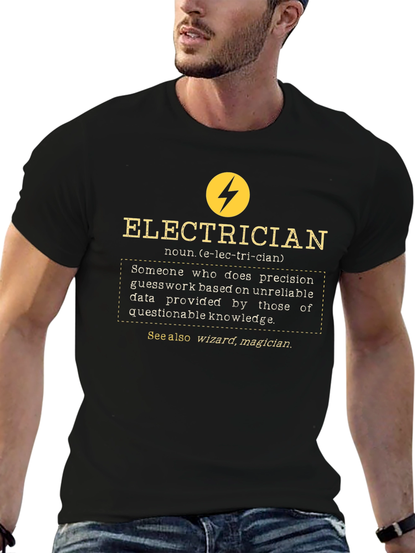 Electrician Definition Graphic Tee - Black