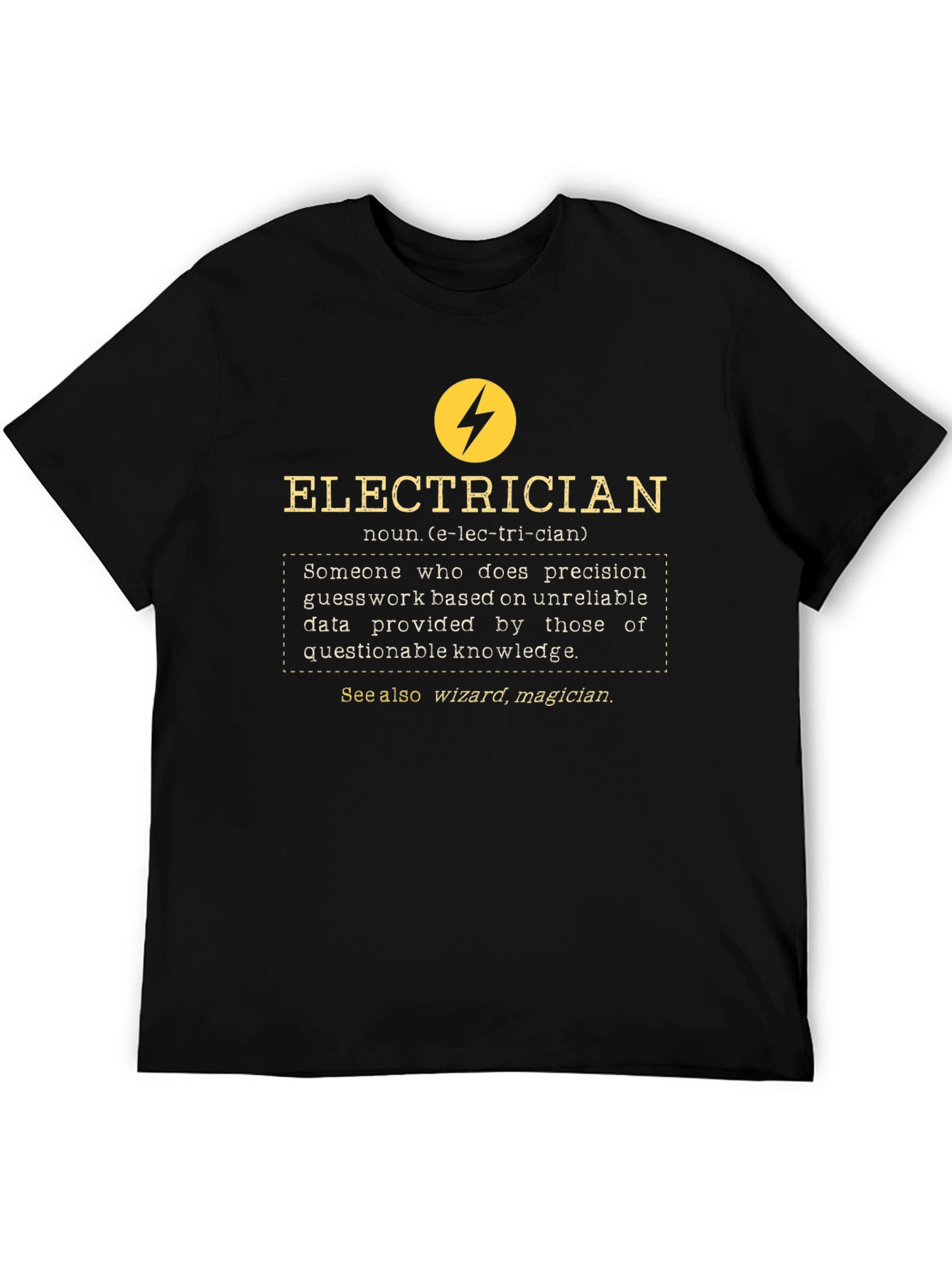 Electrician Definition Graphic Tee - Black