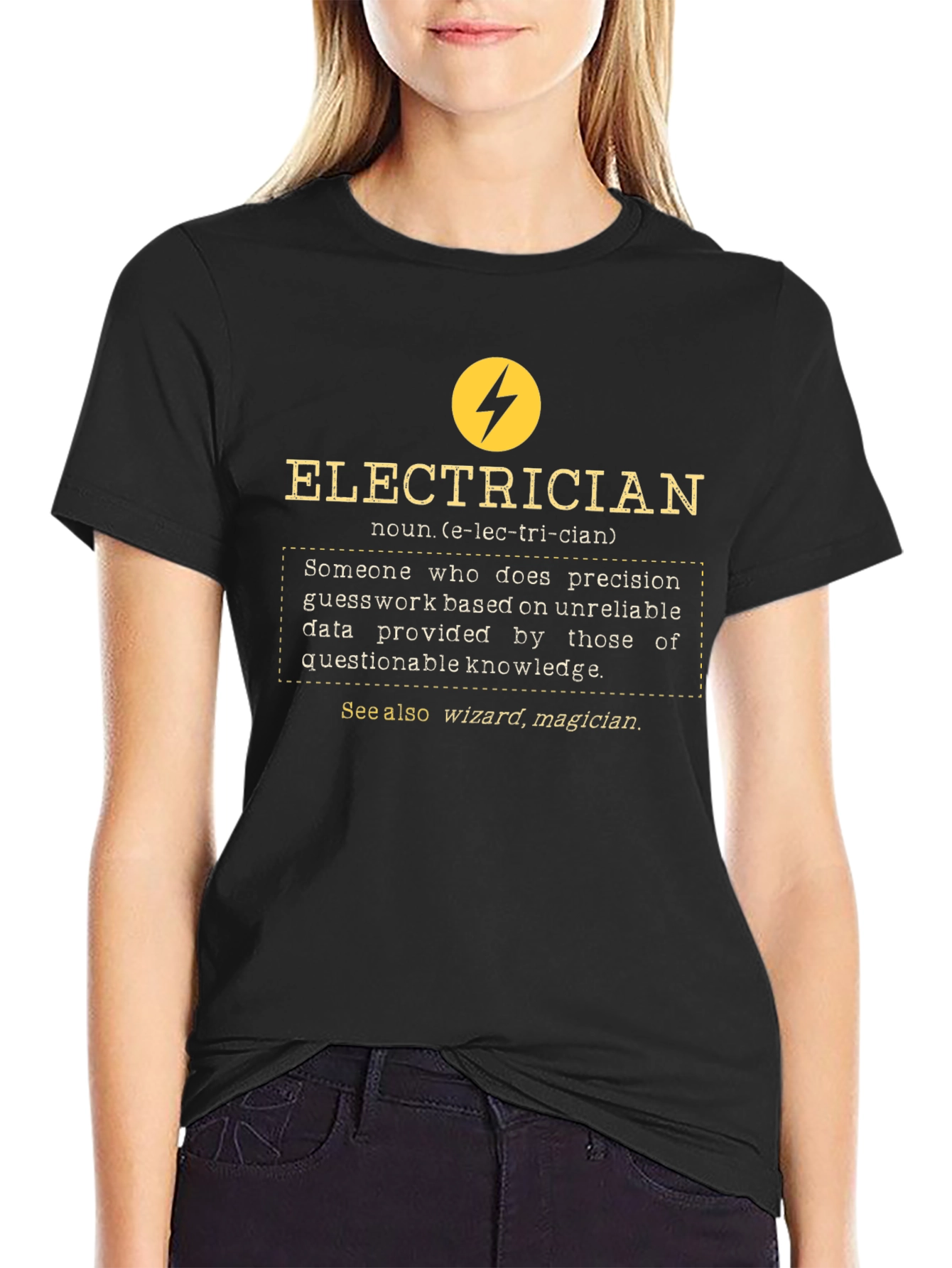 Electrician Definition Graphic Tee - Black