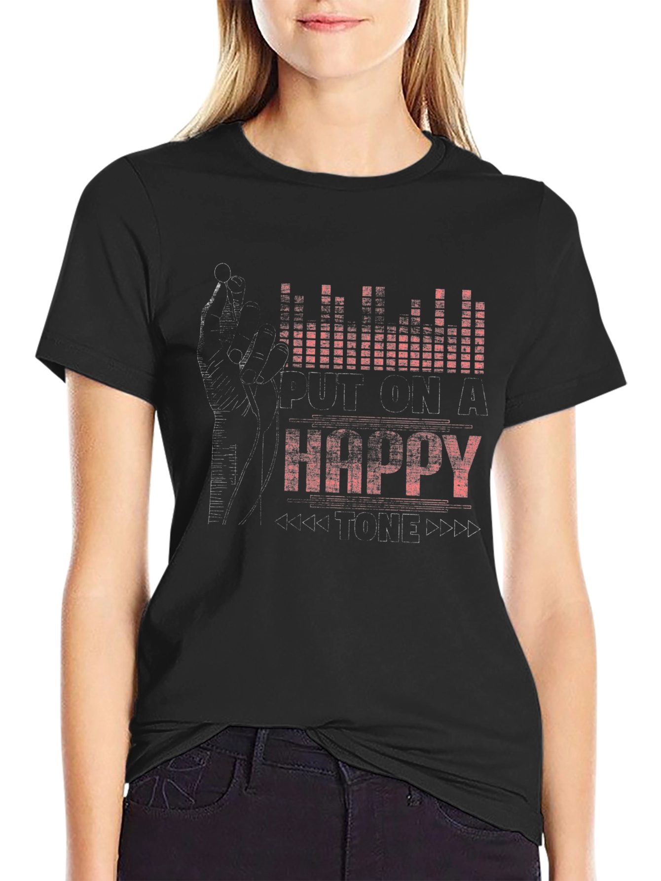 Put On A Happy Tone Graphic T-Shirt