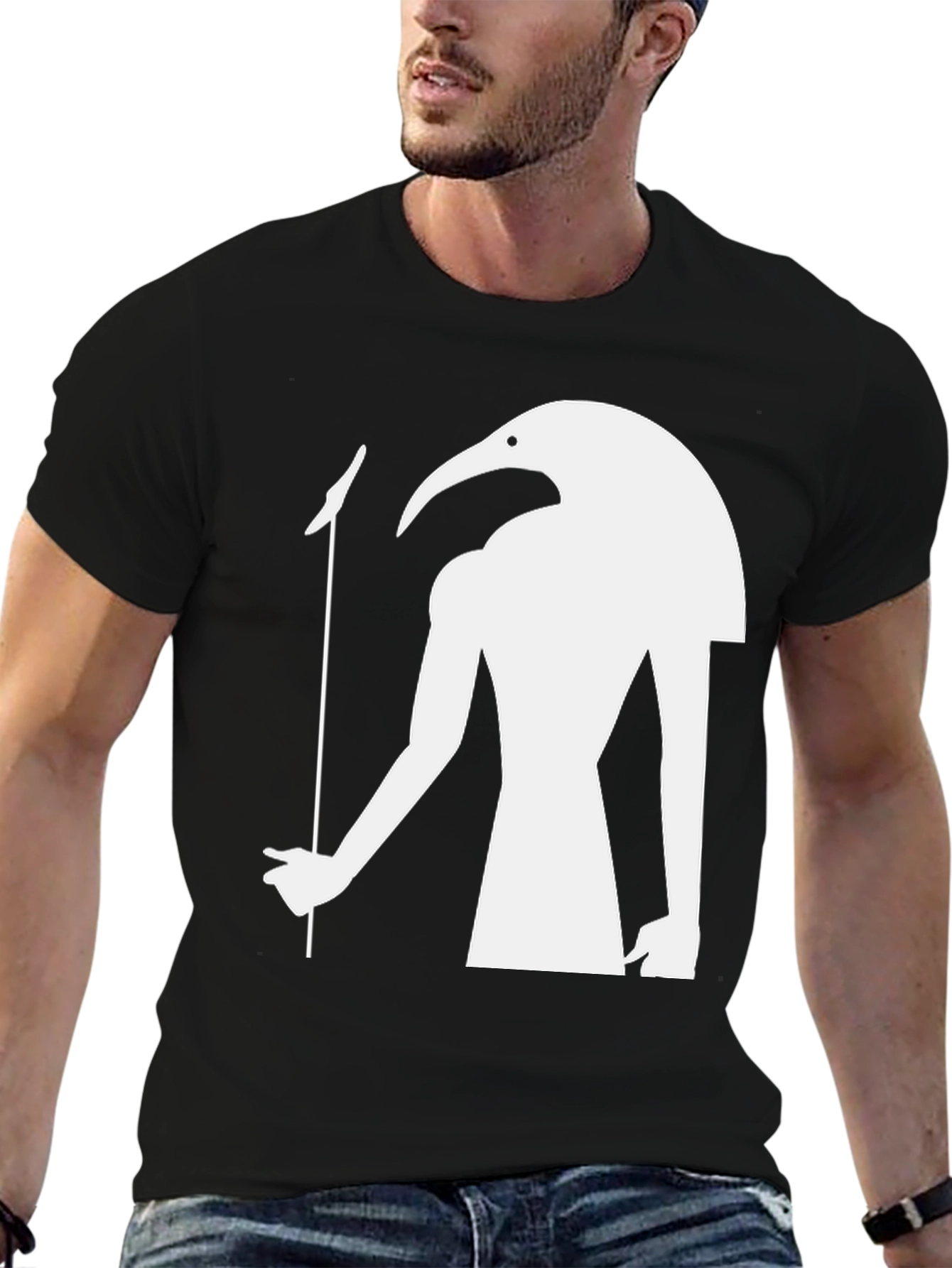 Thoth Egyptian God Graphic Tee - Unisex Black T-Shirt