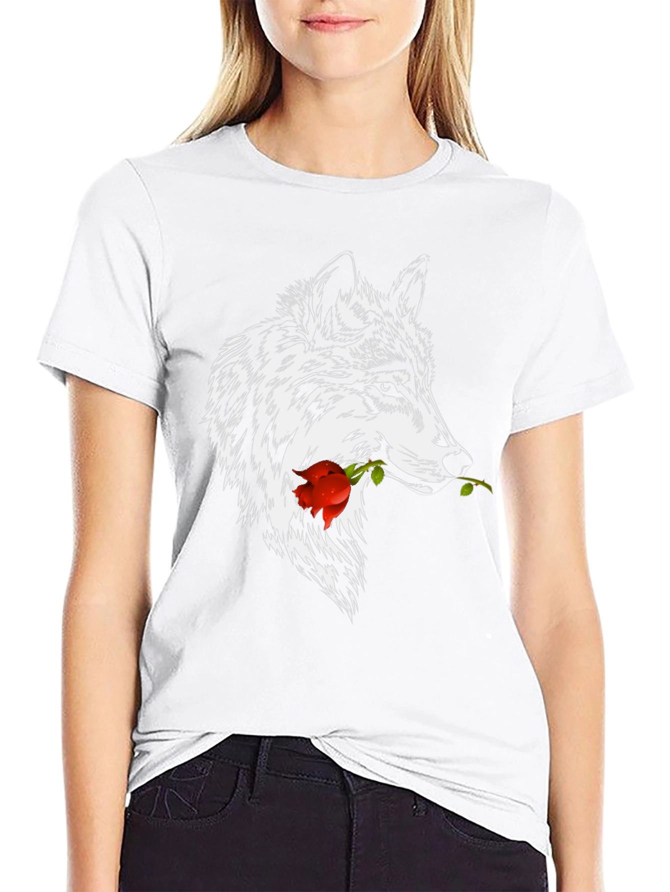 Wolf & Rose Graphic Tee - Black