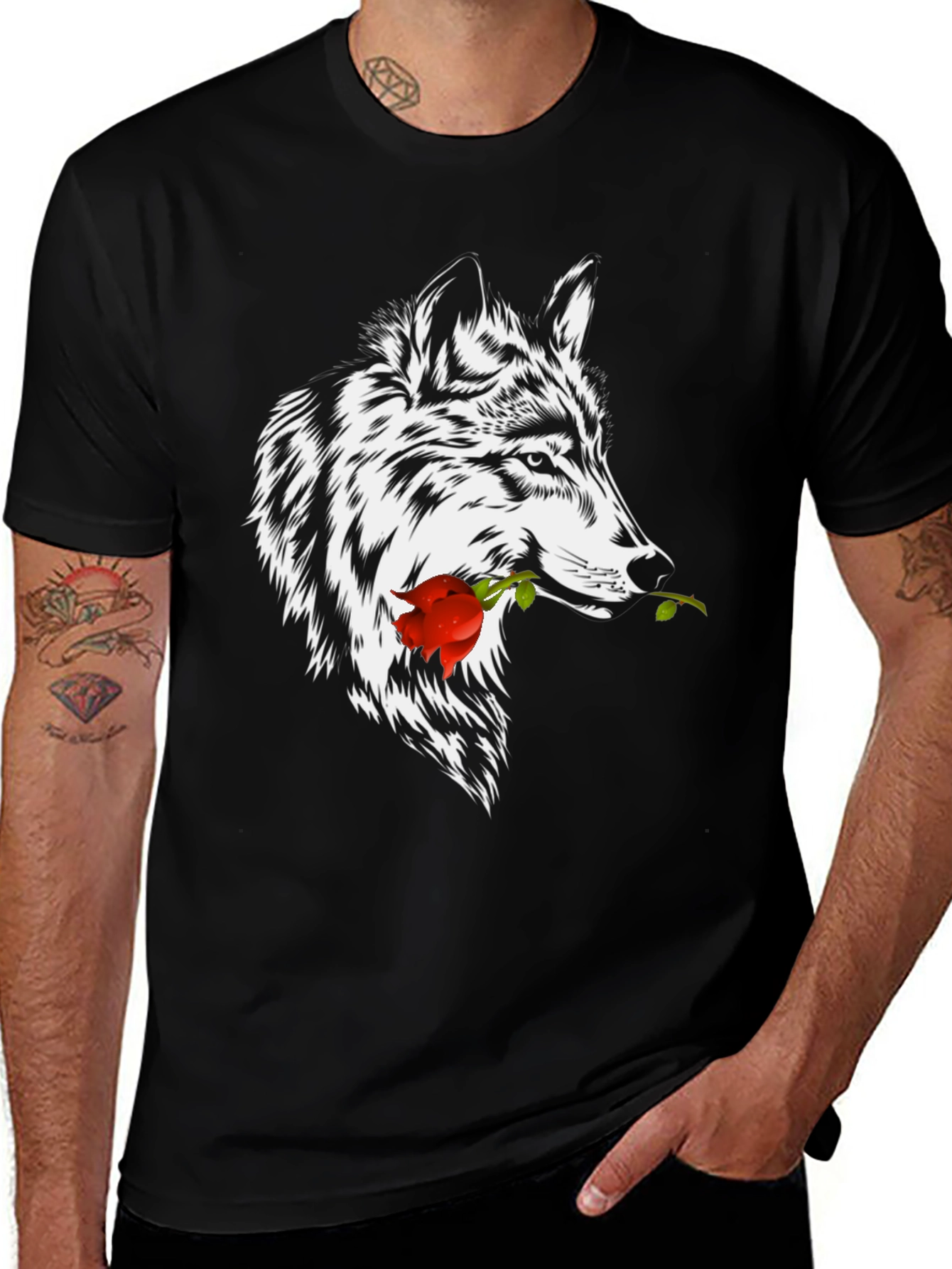 Wolf & Rose Graphic Tee - Black