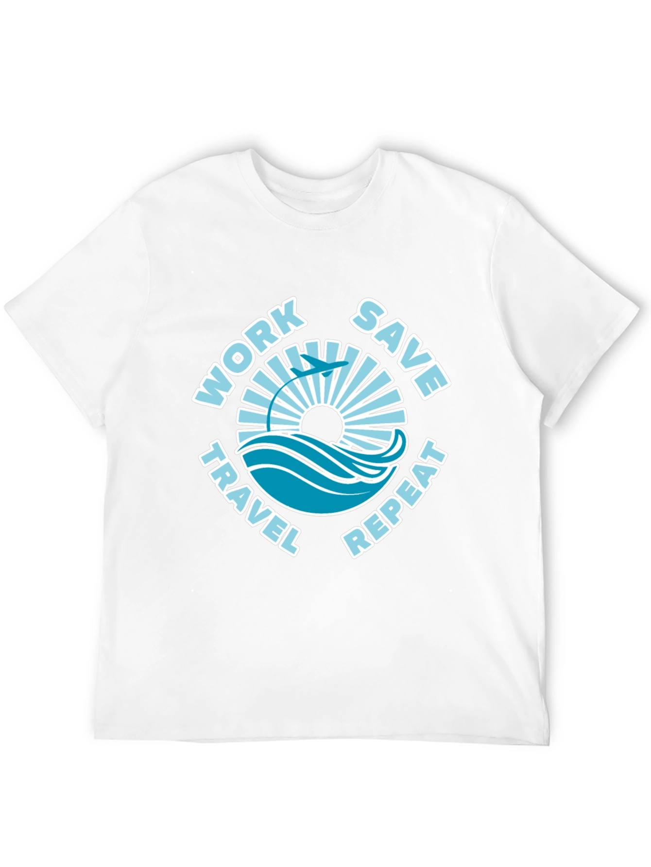 Work Save Travel Repeat Black Graphic Tee