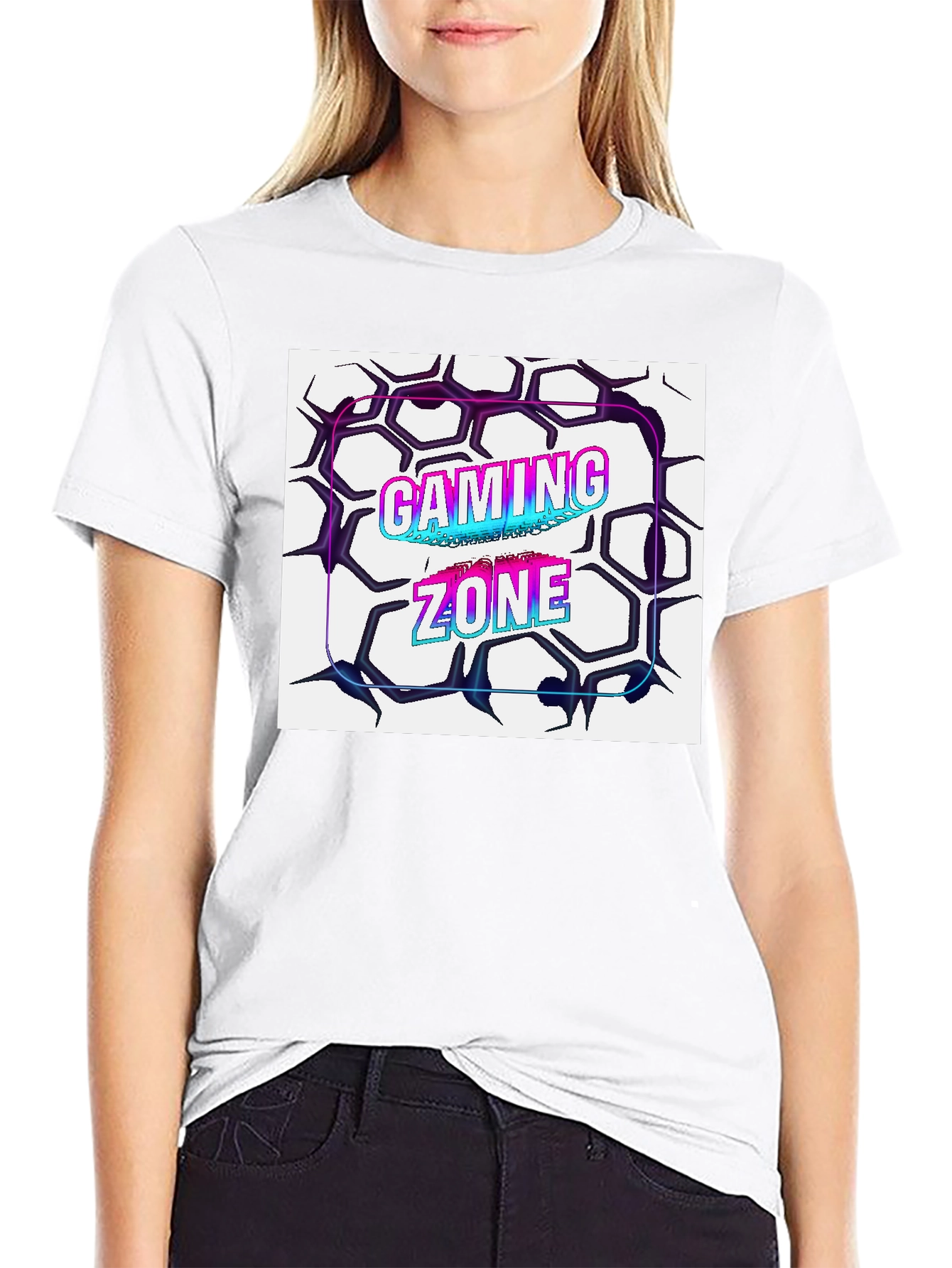 Gaming Zone Graphic Tee - Black Cotton Blend