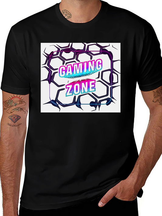 Gaming Zone Graphic Tee - Black Cotton Blend