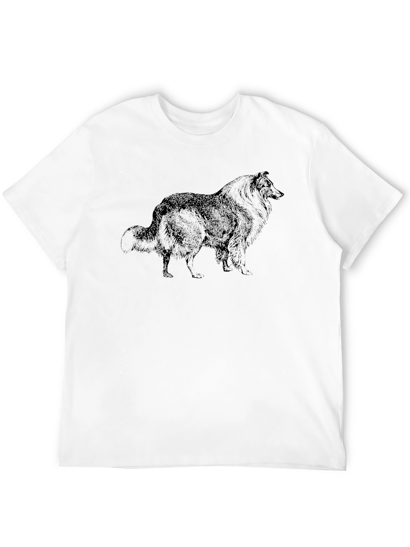 Collie Dog Graphic Black T-Shirt
