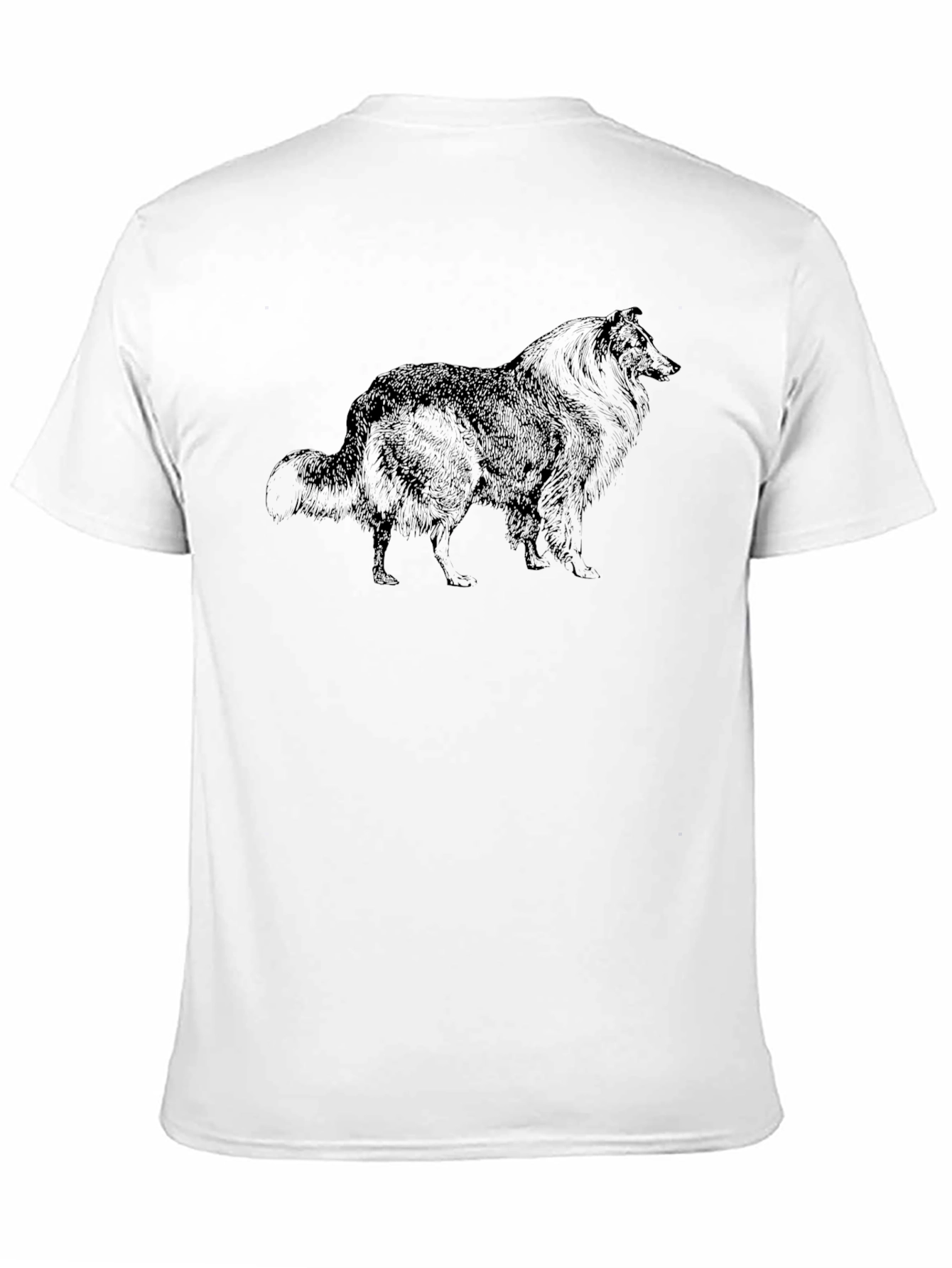 Collie Dog Graphic Black T-Shirt