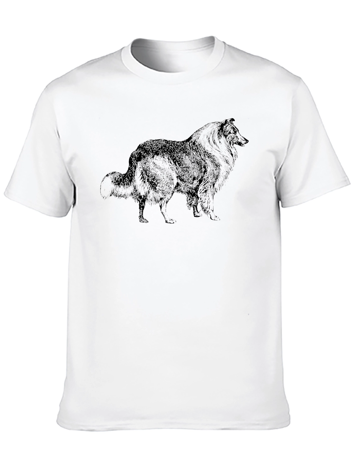 Collie Dog Graphic Black T-Shirt