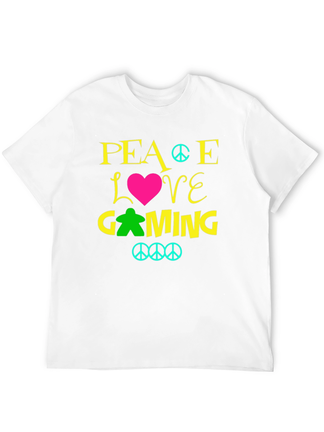 Peace Love Gaming T-Shirt - Black Crew Neck