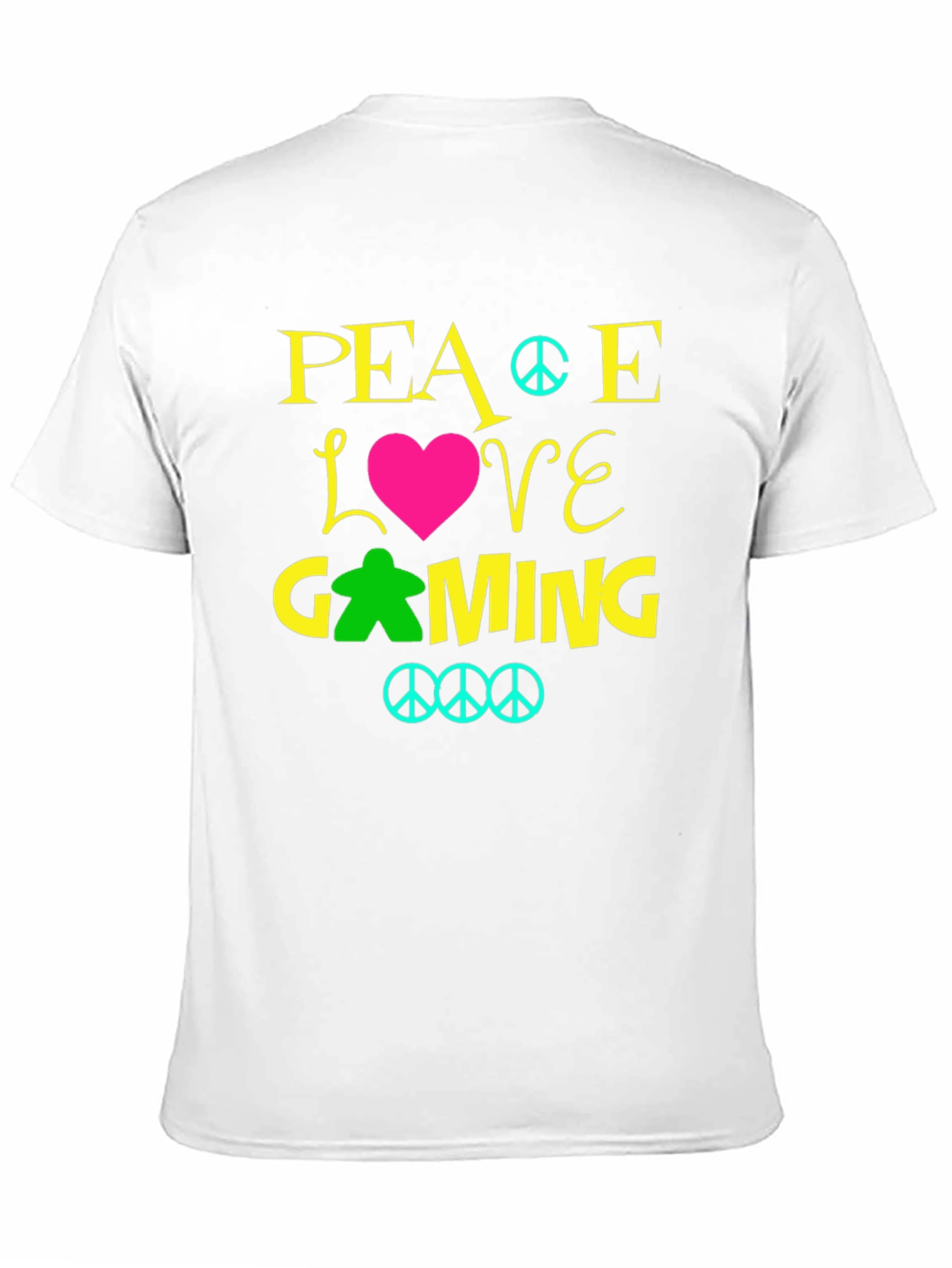 Peace Love Gaming T-Shirt - Black Crew Neck