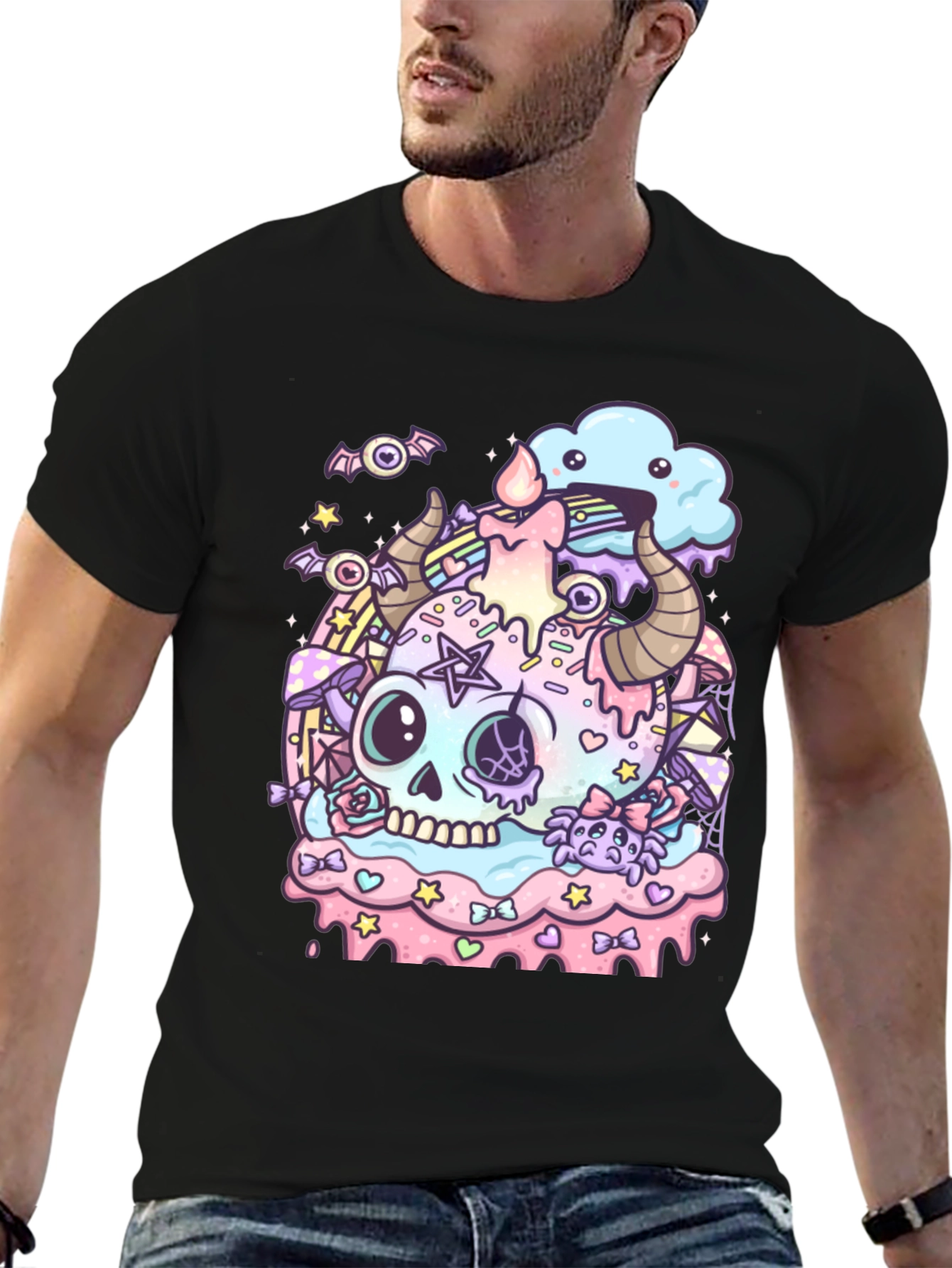 Pastel Goth Skull Graphic Tee
