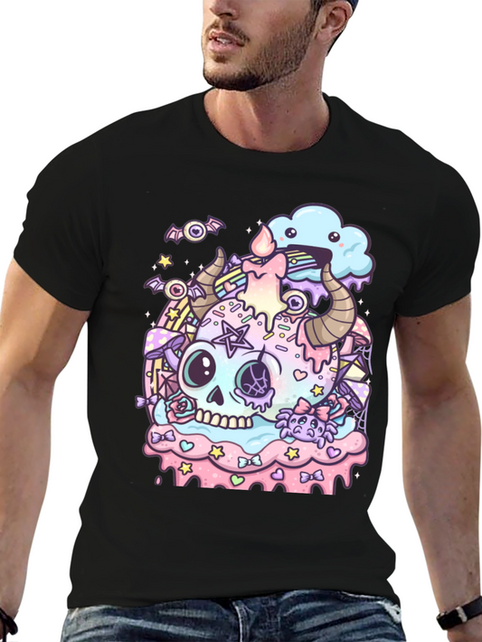 Pastel Goth Skull Graphic Tee