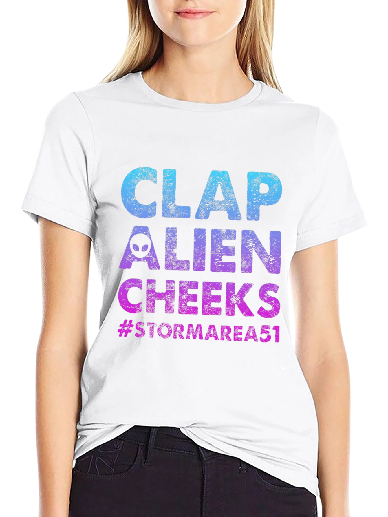 Clap Alien Cheeks Graphic T-Shirt Storm Area 51