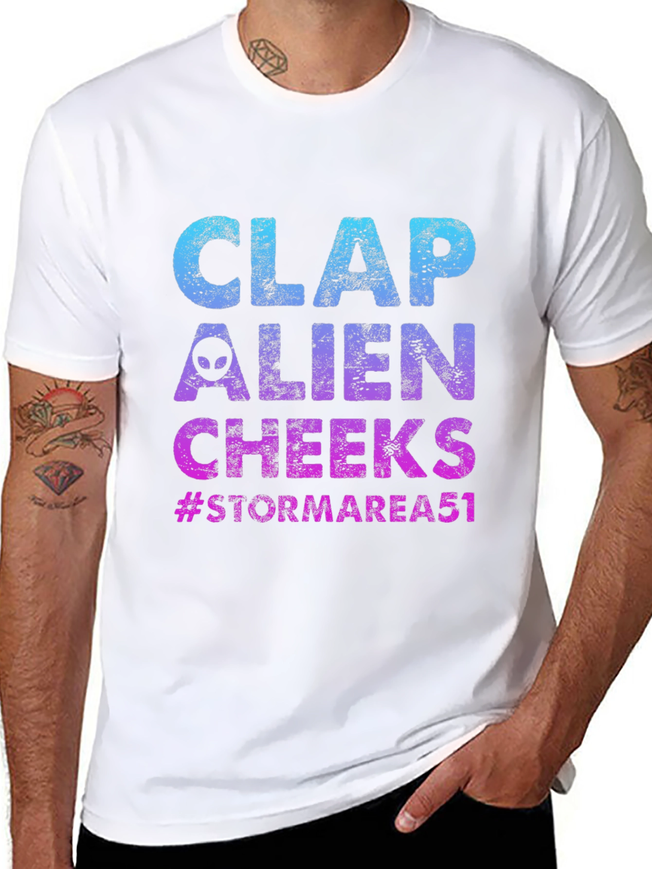 Clap Alien Cheeks Graphic T-Shirt Storm Area 51