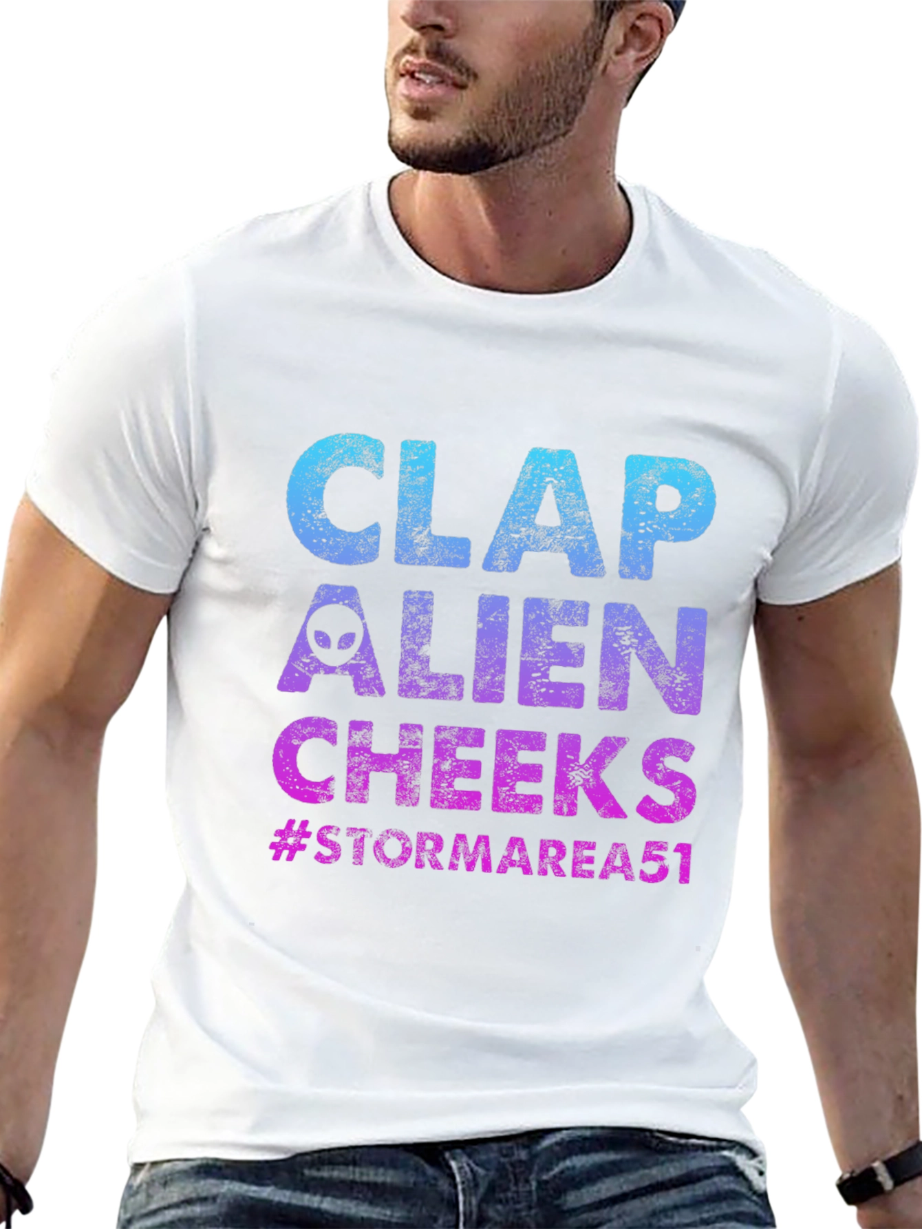 Clap Alien Cheeks Graphic T-Shirt Storm Area 51