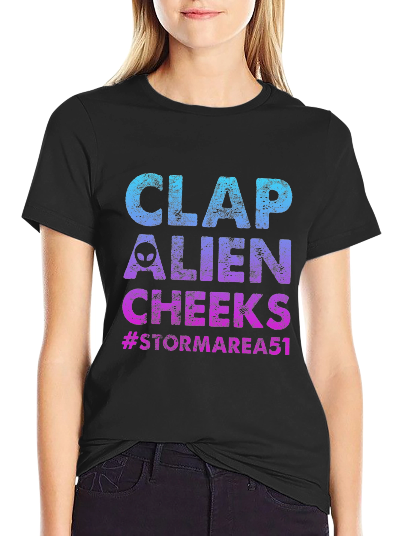Clap Alien Cheeks Graphic T-Shirt Storm Area 51