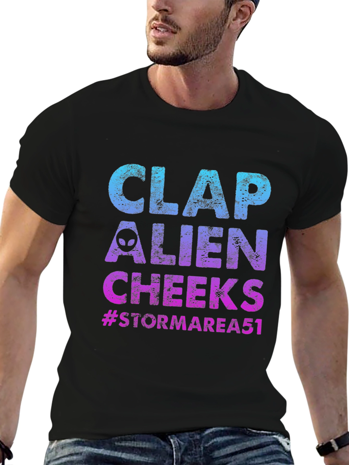 Clap Alien Cheeks Graphic T-Shirt Storm Area 51