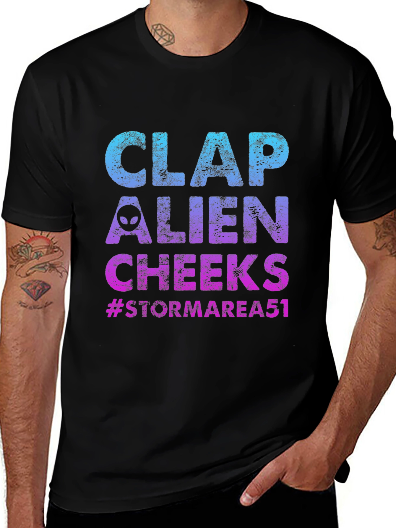 Clap Alien Cheeks Graphic T-Shirt Storm Area 51