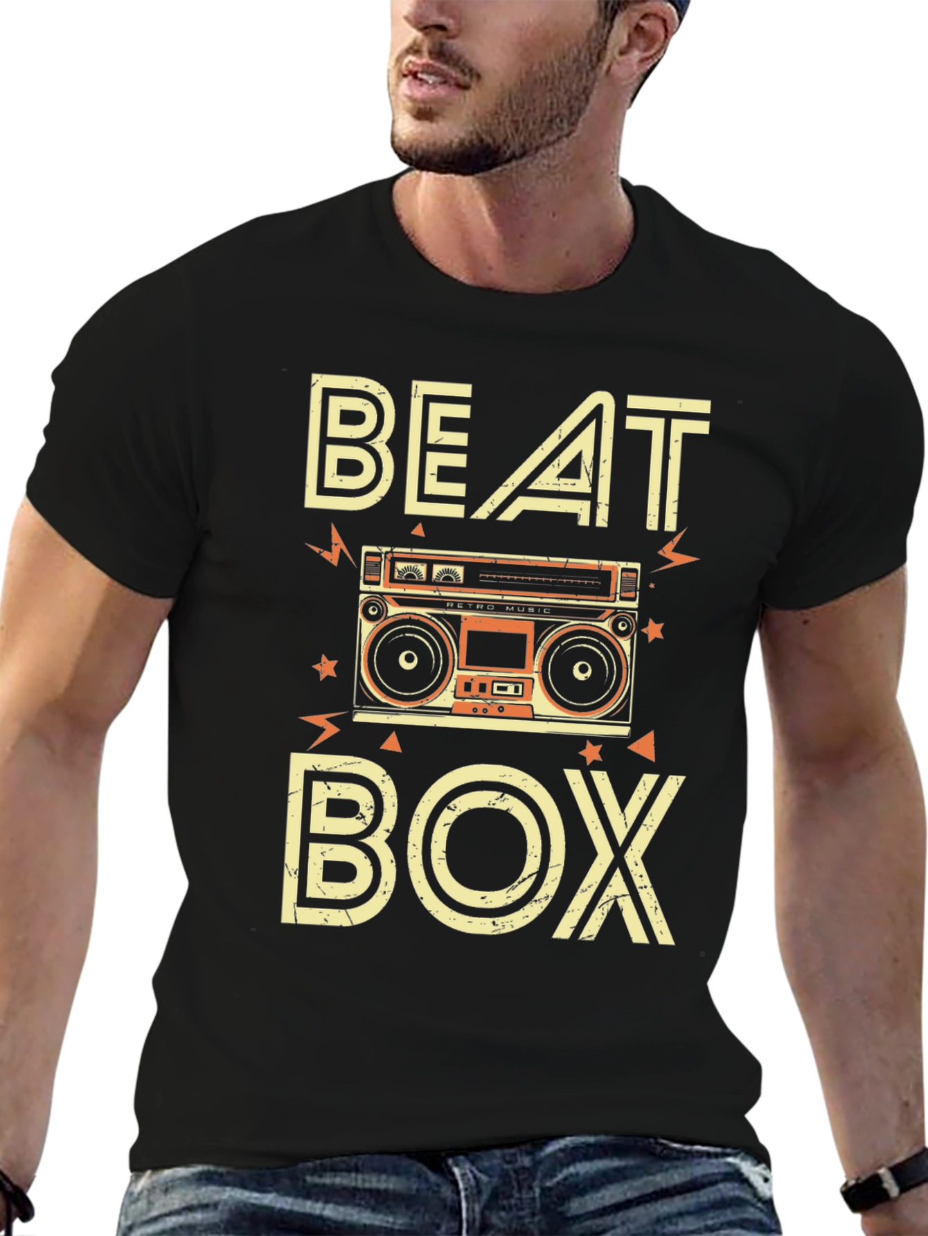 Retro Beat Box T-Shirt - Classic Music Style
