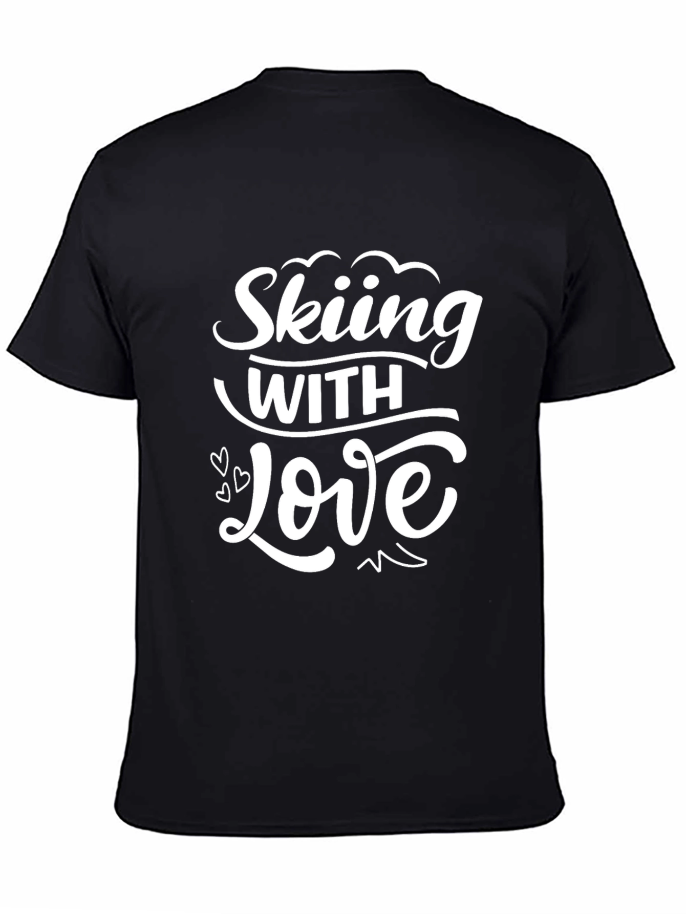 Skiing with Love Graphic Tee - Black