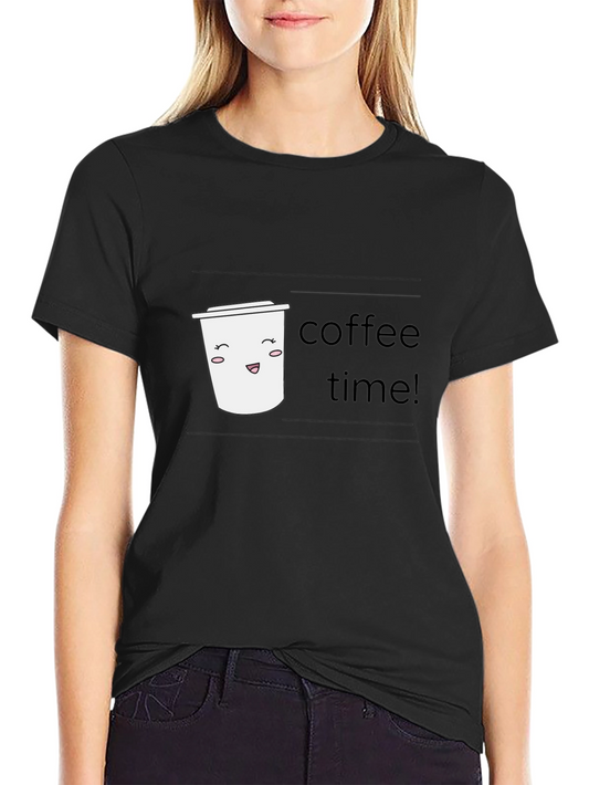 Coffee Time Graphic Tee - Black Short Sleeve