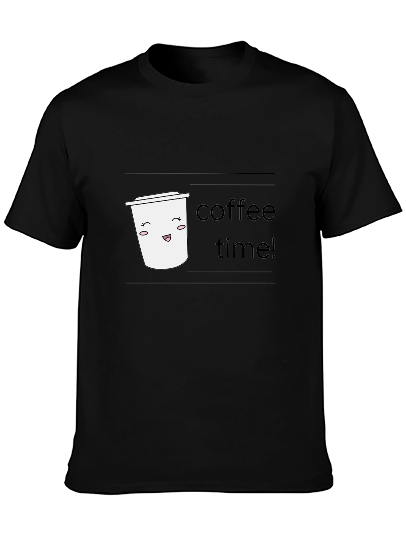 Coffee Time Graphic Tee - Black Short Sleeve