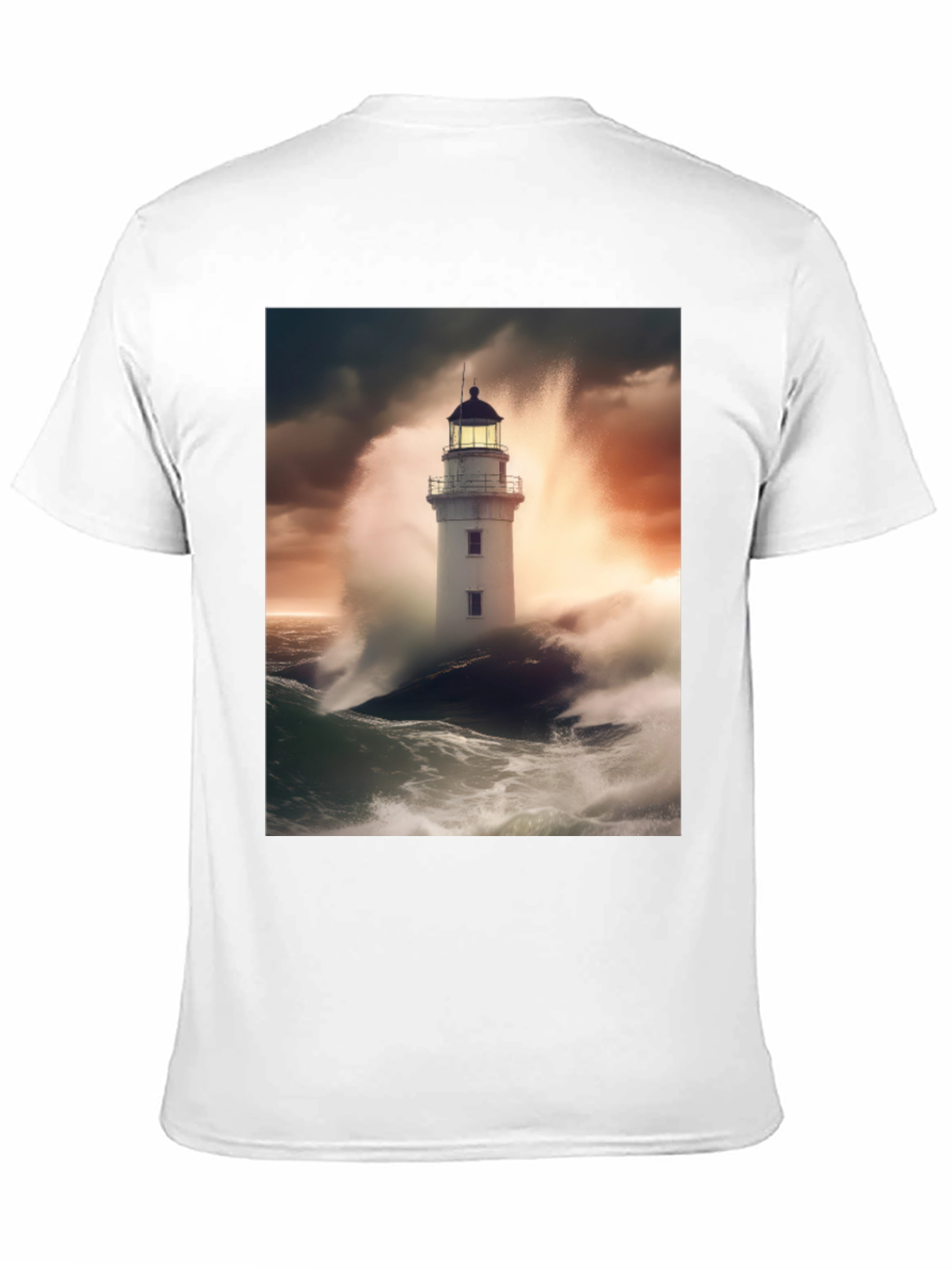 Lighthouse Storm T-Shirt - Coastal Style
